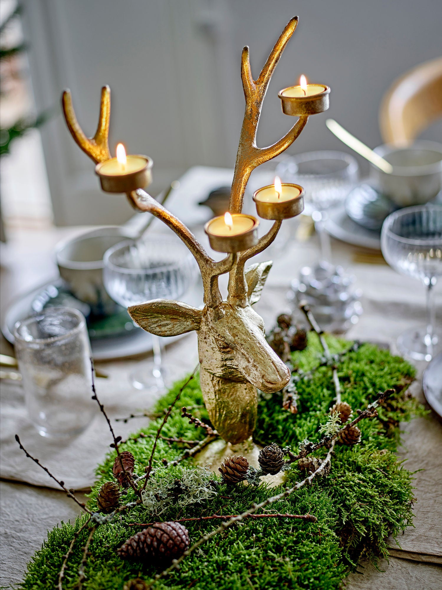 Bloomingville Kanei Fyrfadsstage, Guld, Metal