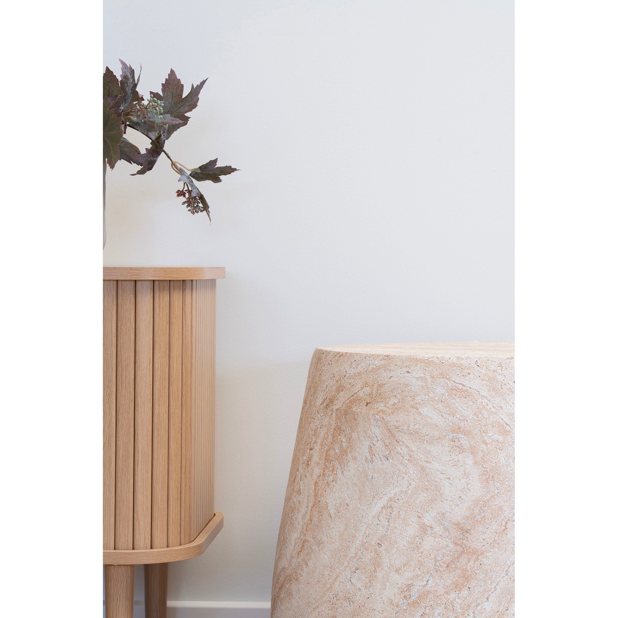 Sidebord, fiberclay, natur<br>ø47,5x41 cm
