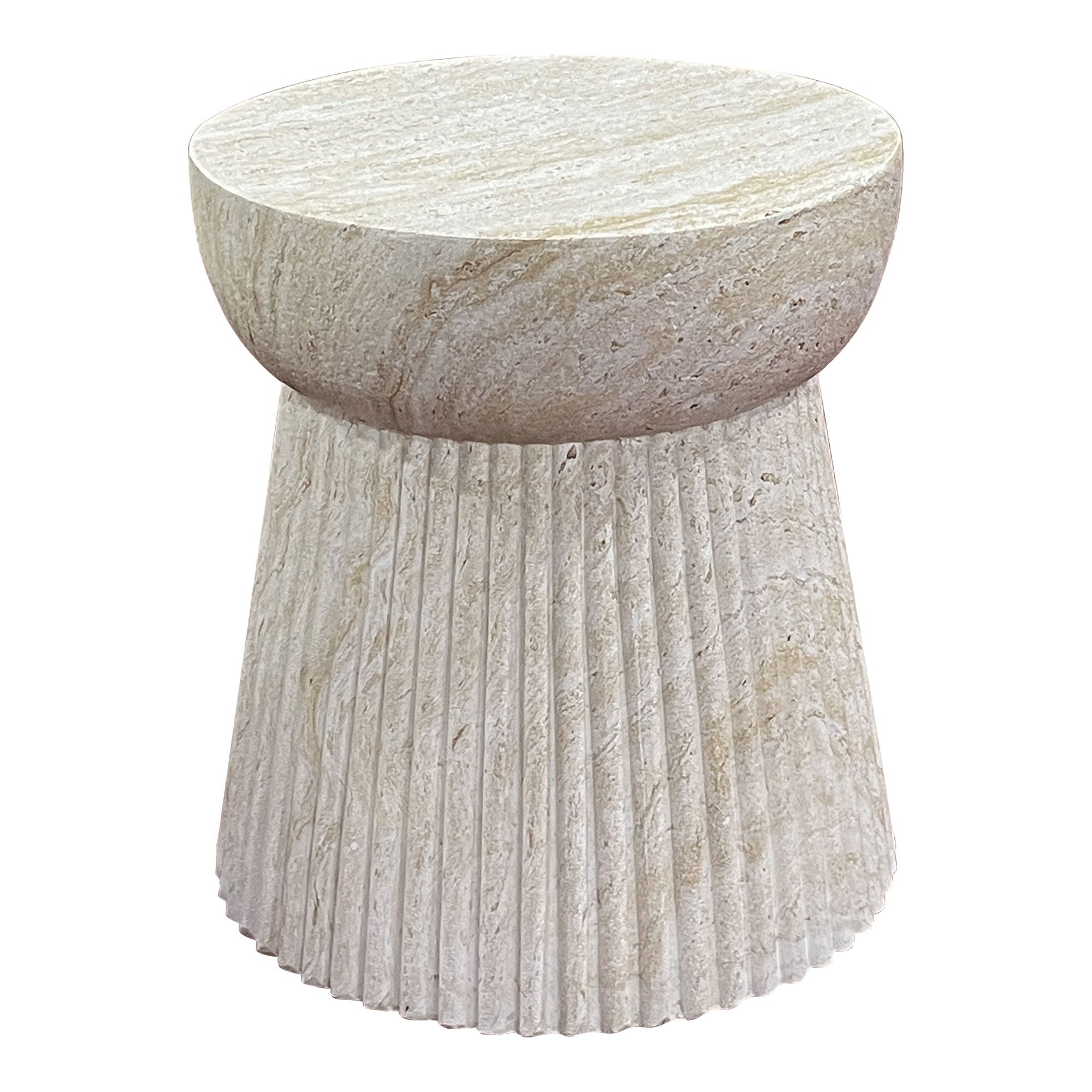 Sidebord, fiberclay, natur<br>ø47,5x41 cm