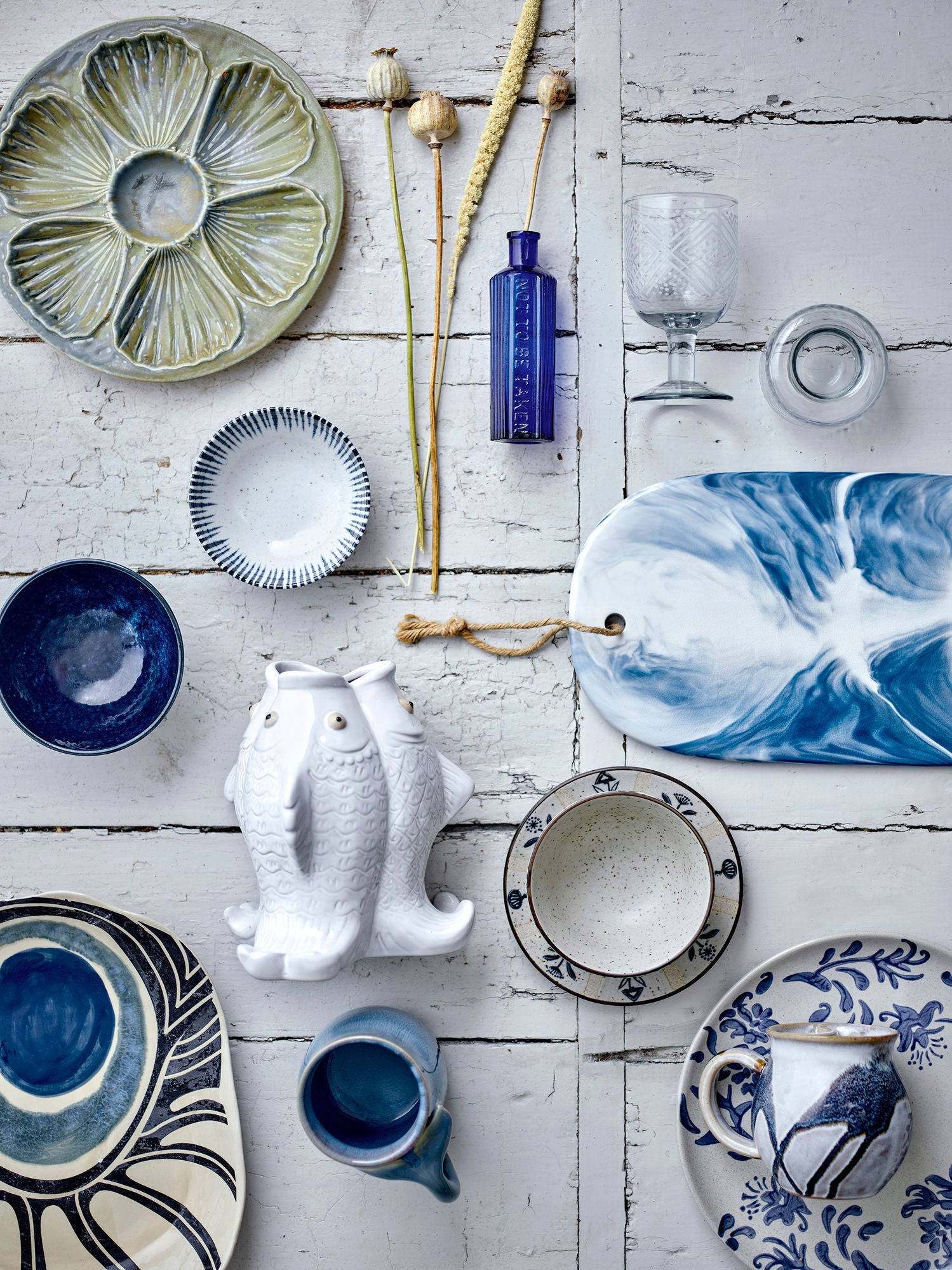 Creative Collection Fili Vase, Hvid, Stentøj