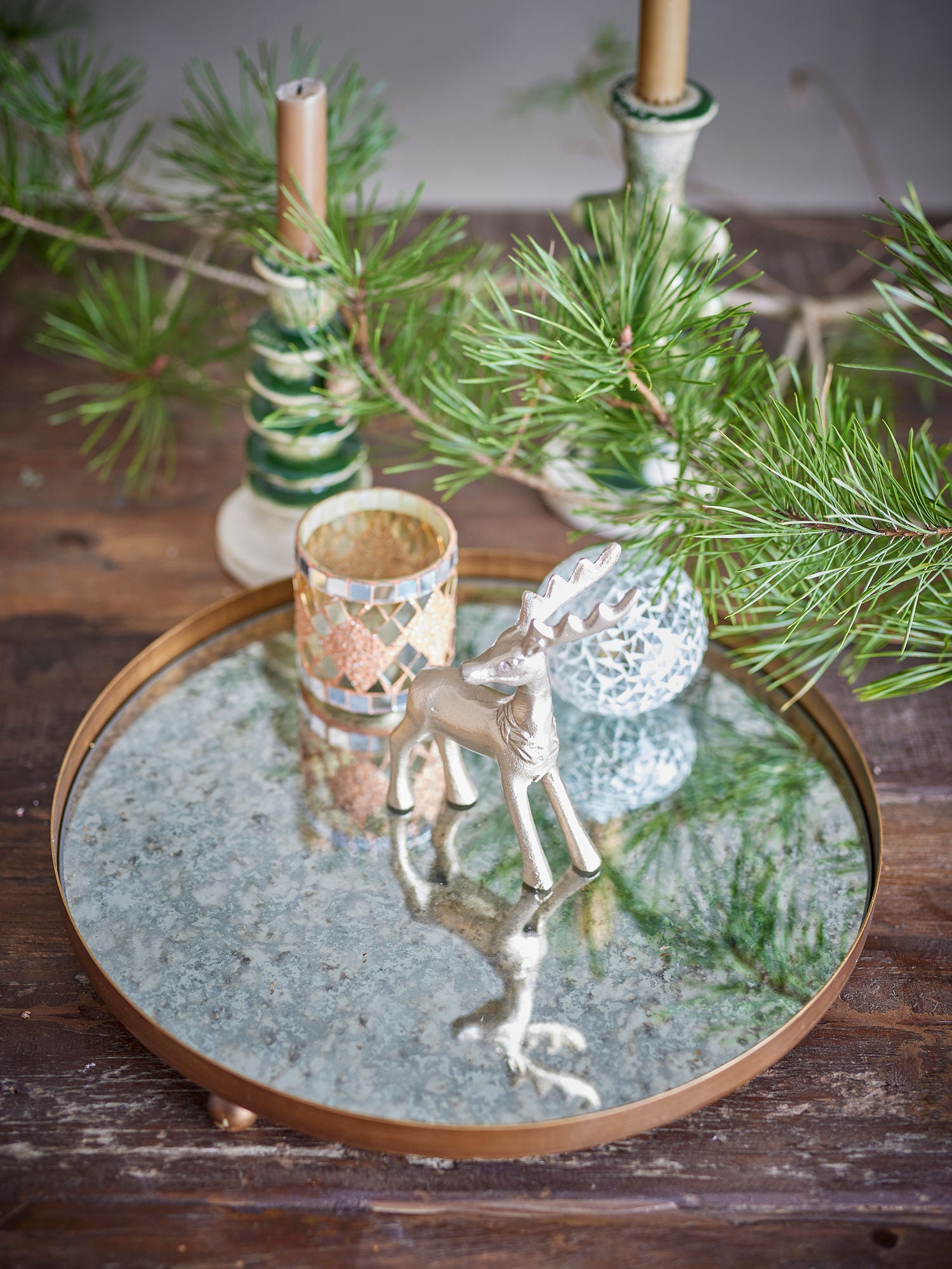 Bloomingville Glacier Fad, Guld, Metal, Glass