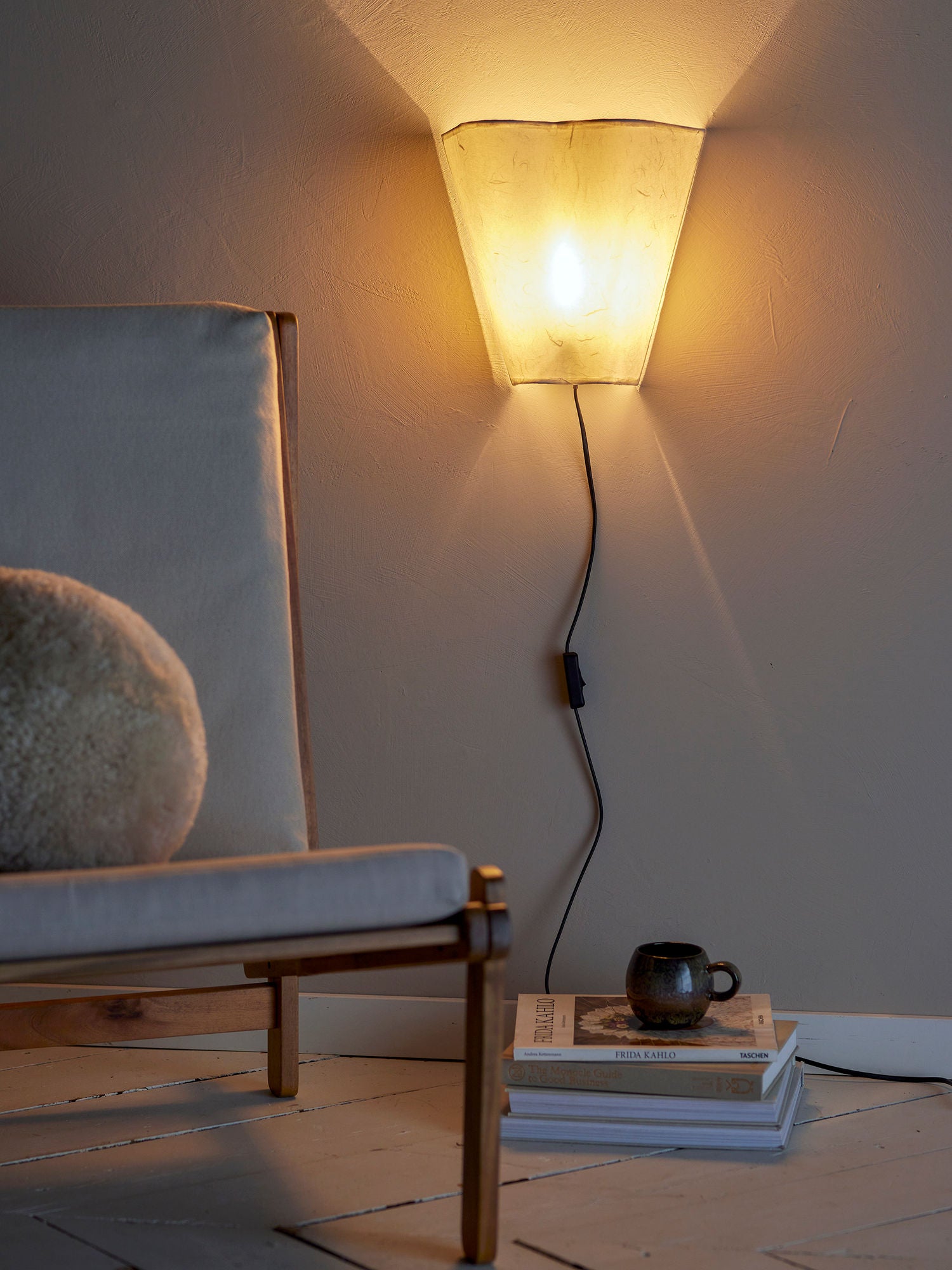 Bloomingville Janese Væglampe, Hvid, Papir