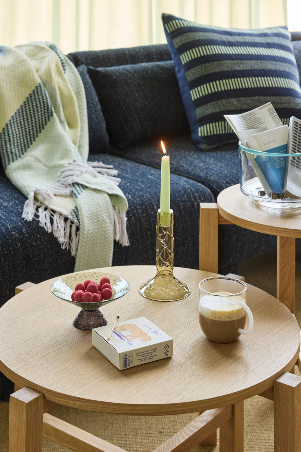 Four Sofabord Natur (sæt af 2) - ø68xh42cm, ø48xh55cm