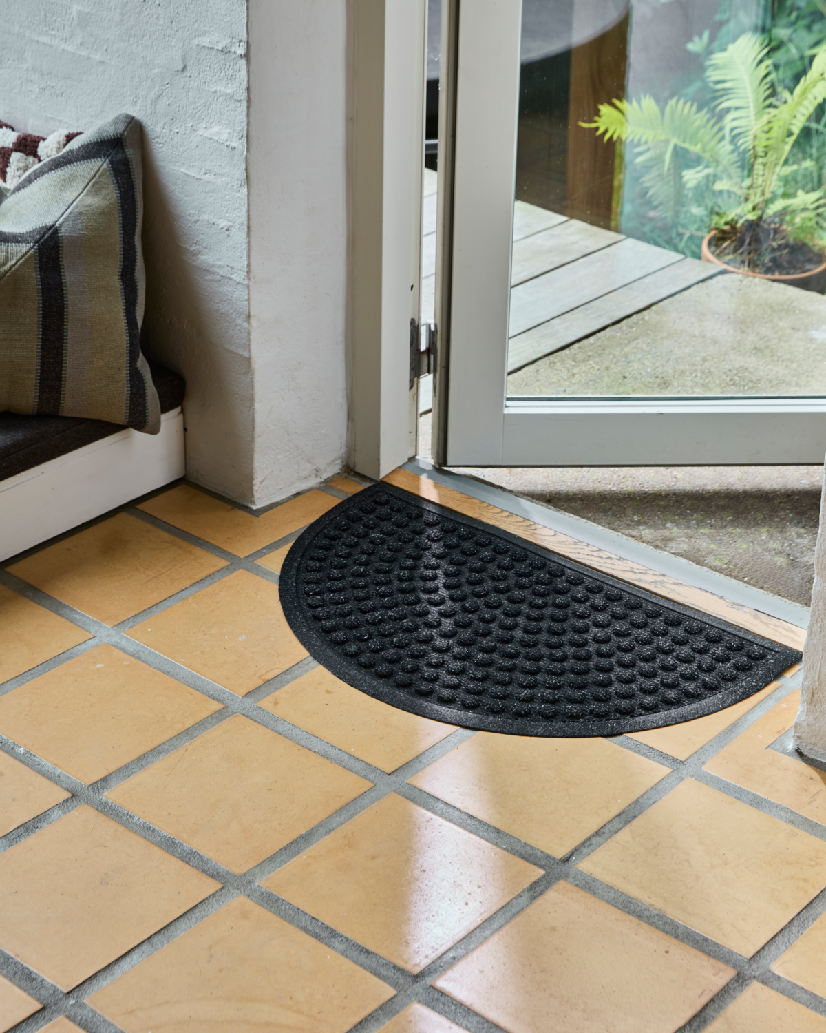 Dørmåtte, HDEntry, Half Round, Sort