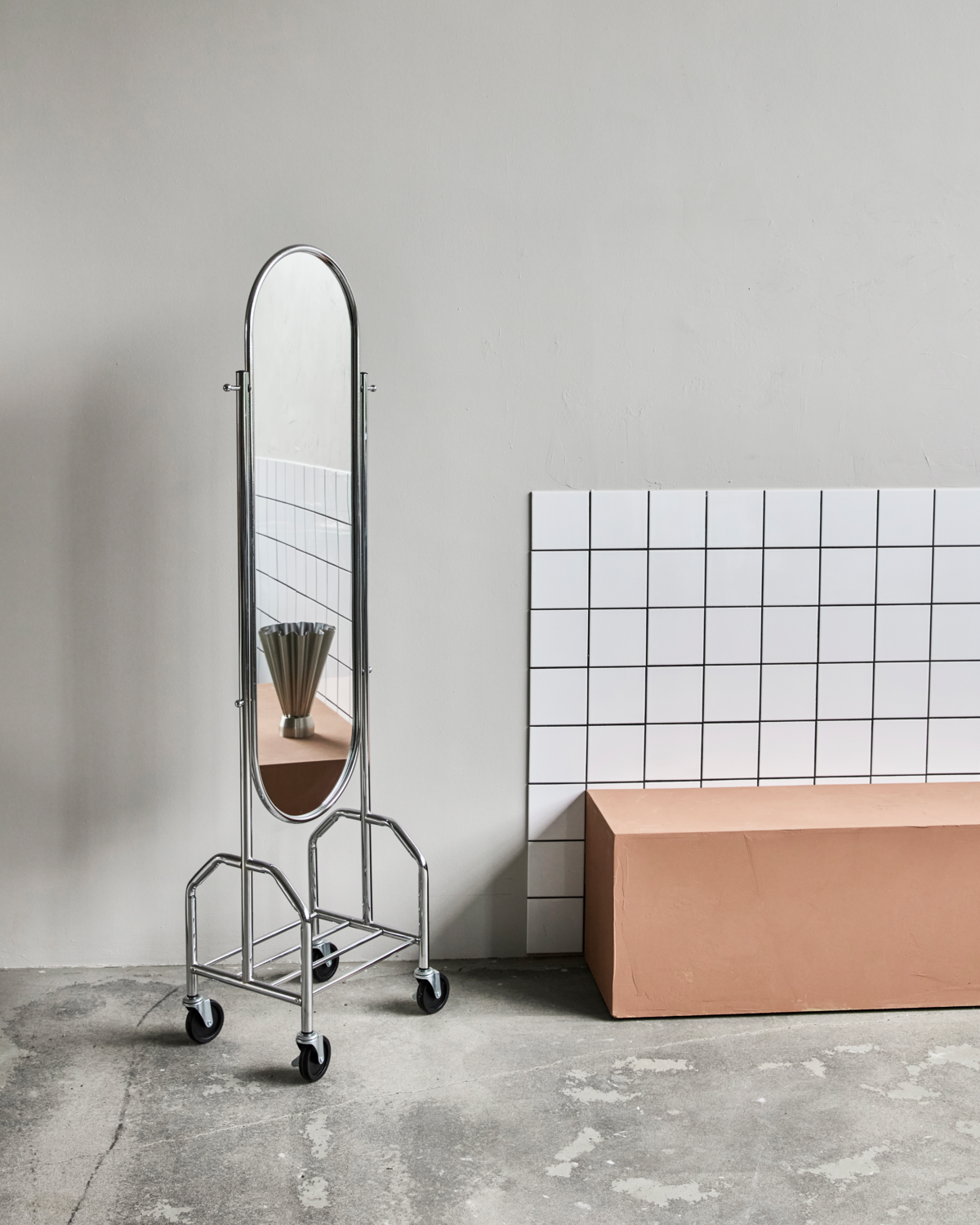 Gulvspejl, HDImage, Sølv finish