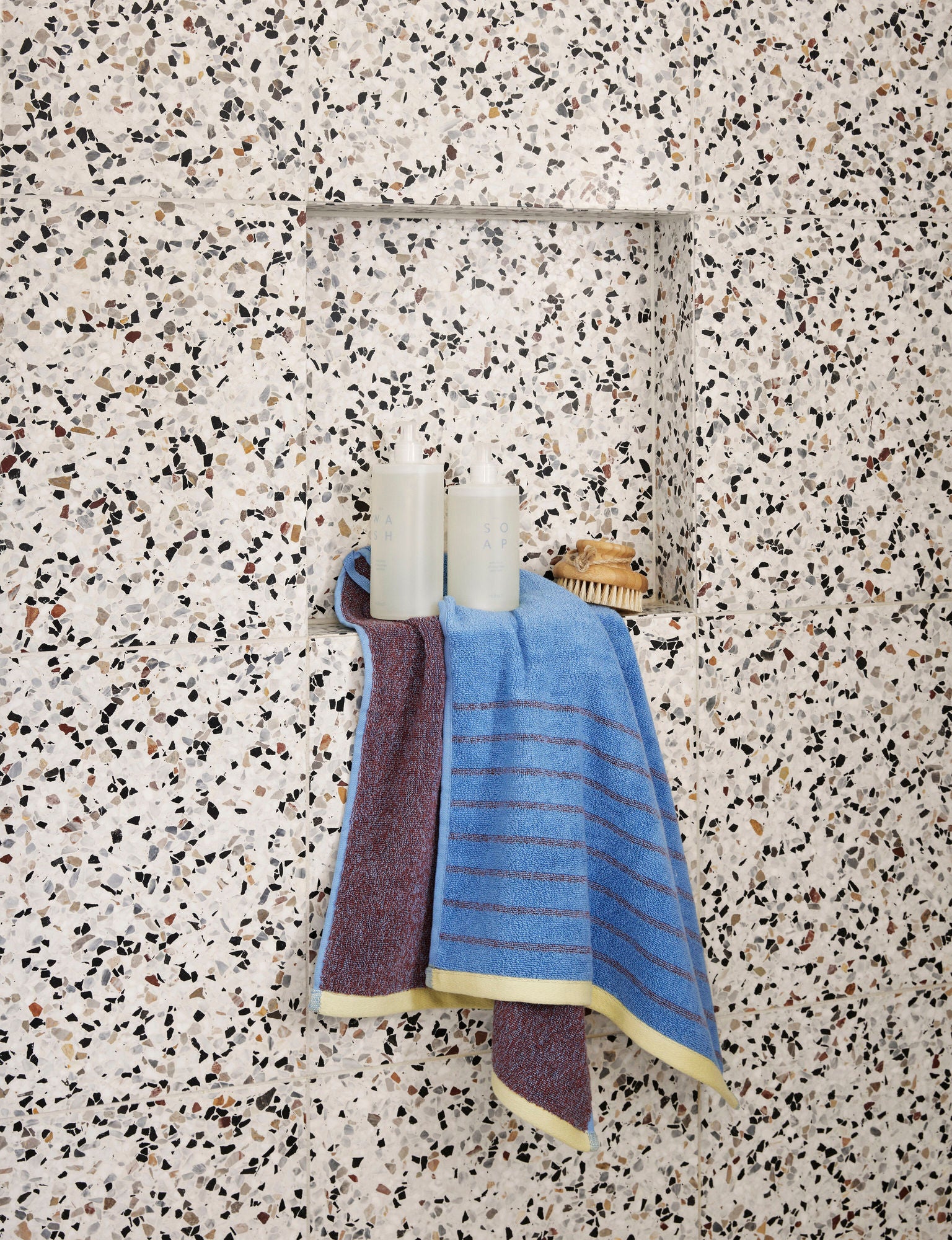 Hübsch Promenade Håndklæde Large Lilla/Blå