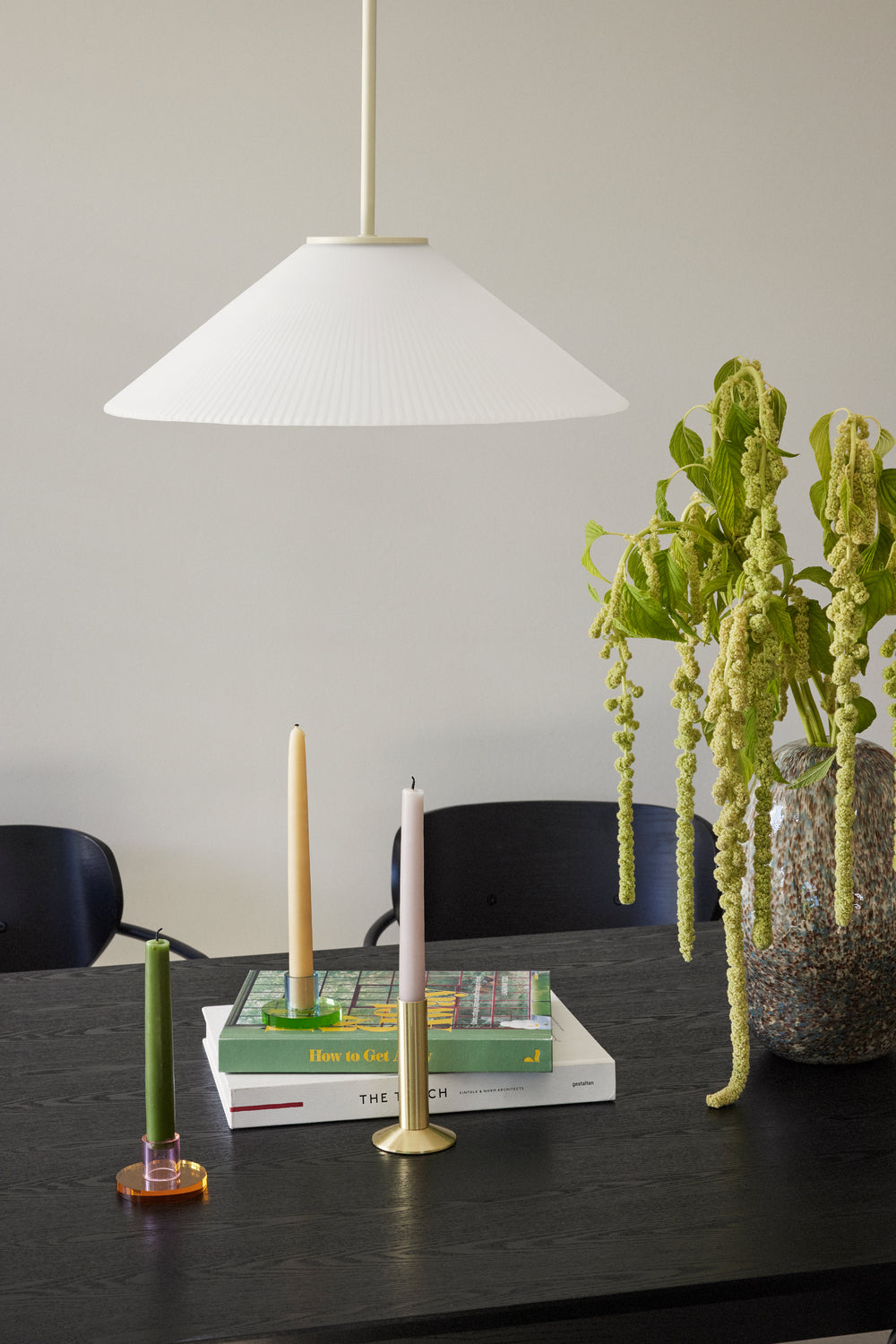 Solid Pendel Hvid/Sand - ø44xh34cm, E27