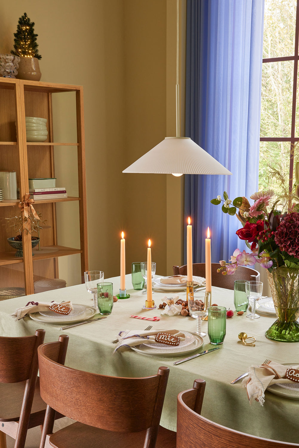 Solid Pendel Hvid/Sand - ø44xh34cm, E27