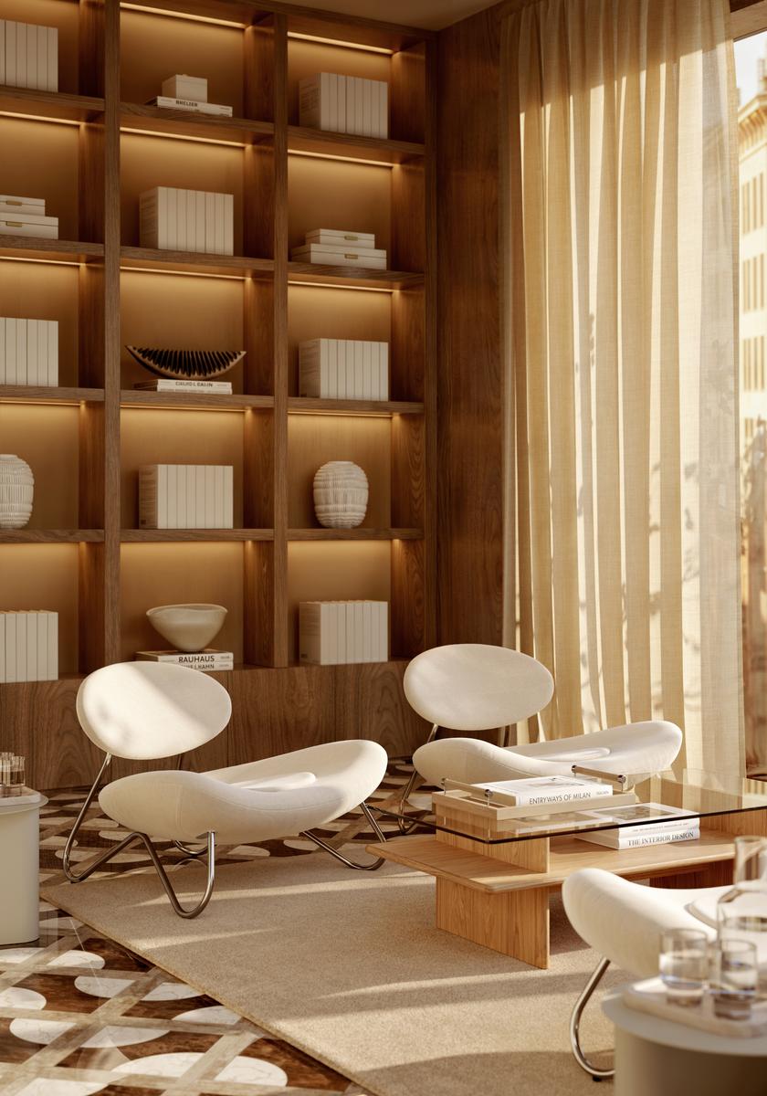 WOUD - Meadow Loungestol - Hvid/Krom