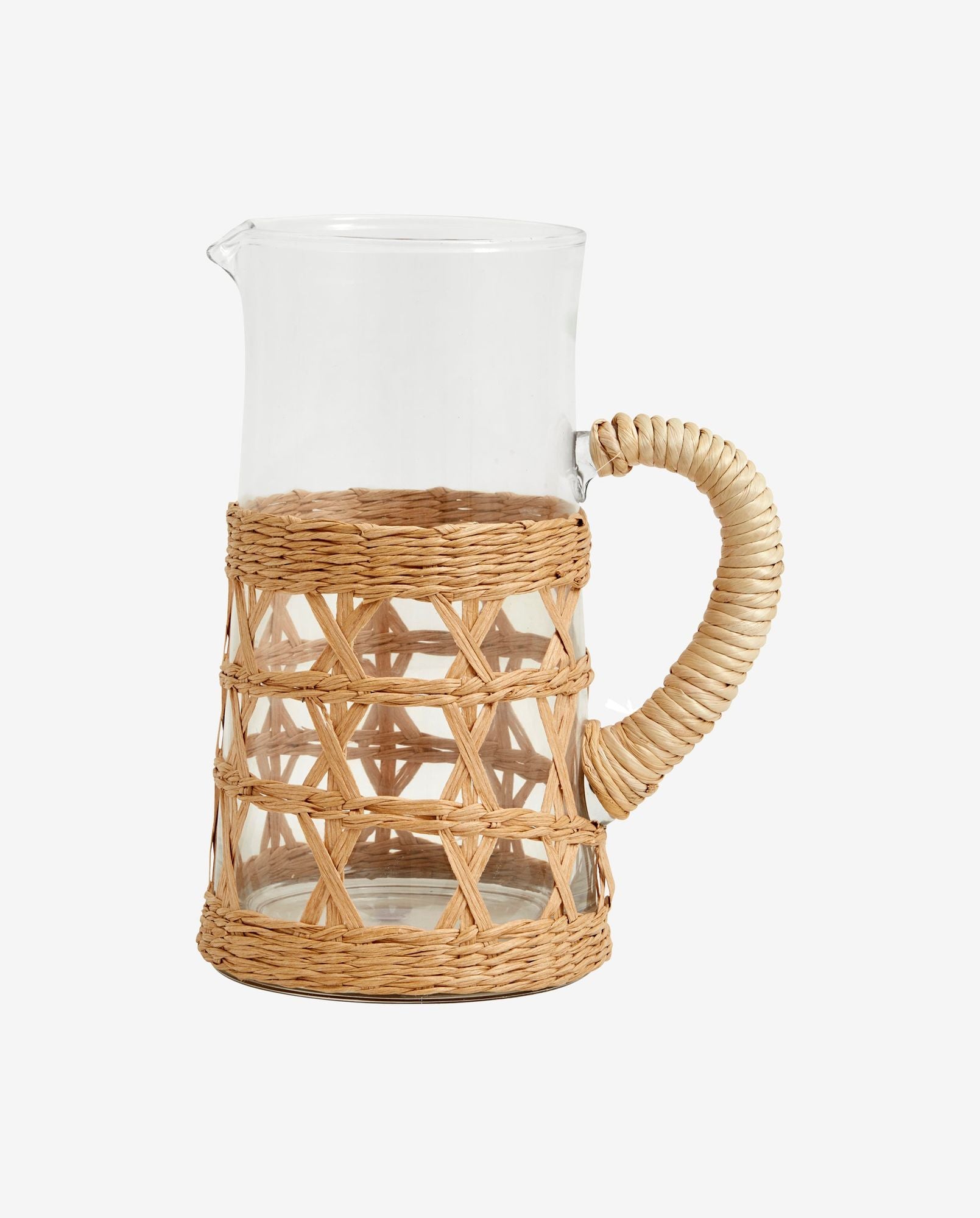 WEVA kande i klar glas med flet - h24 cm - natur