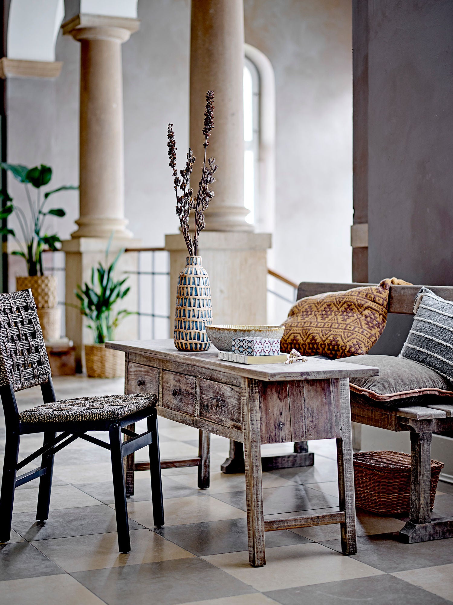 Creative Collection Portland Bænk, Natur, Reclaimed Pine Wood
