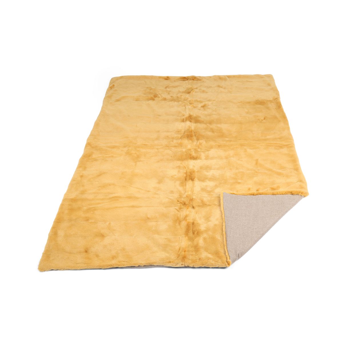 Minkplaid | Bagside af kashmir | Mustard | 140x200 cm