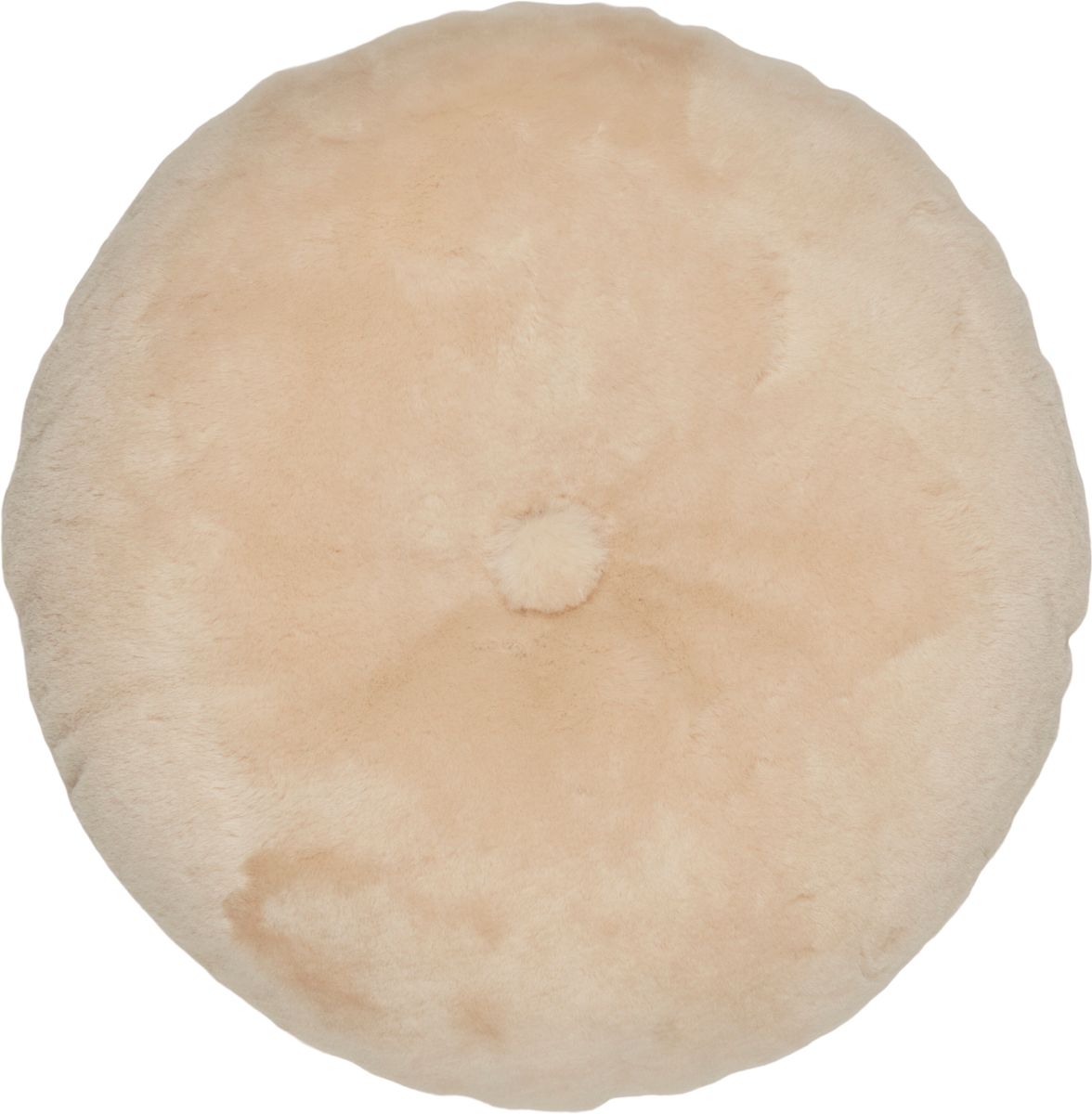 Lammeskindspude | Moccasin | Dobbeltsidet | Ø45 cm