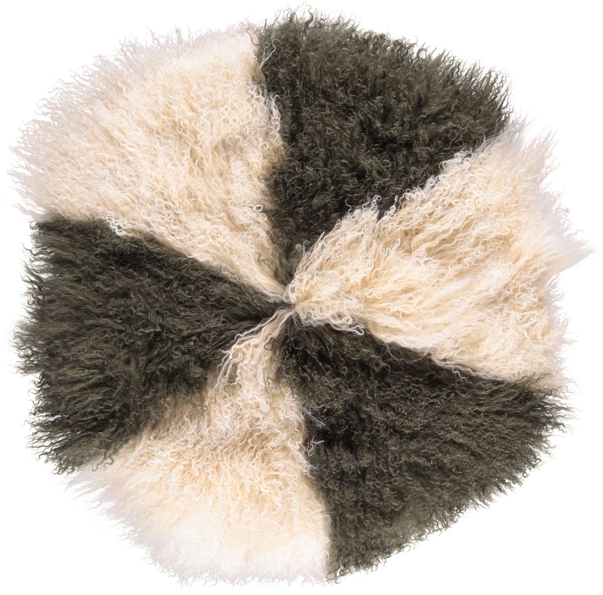 Lammeskindspude | Krøllet | Tibet | Ø45 cm, Ø62 cm & Ø38 cm