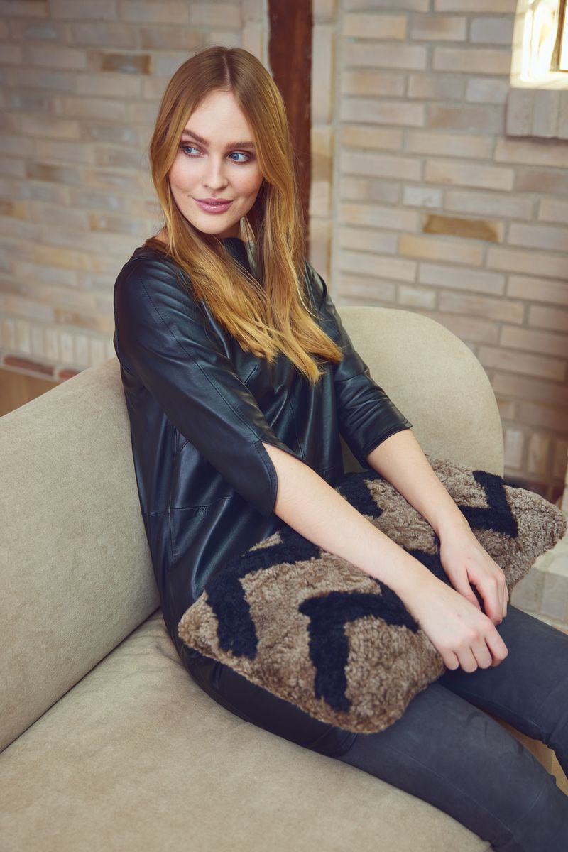 Zigzag lammeskindspude | Korthåret | New Zealand | Dobbeltsidet