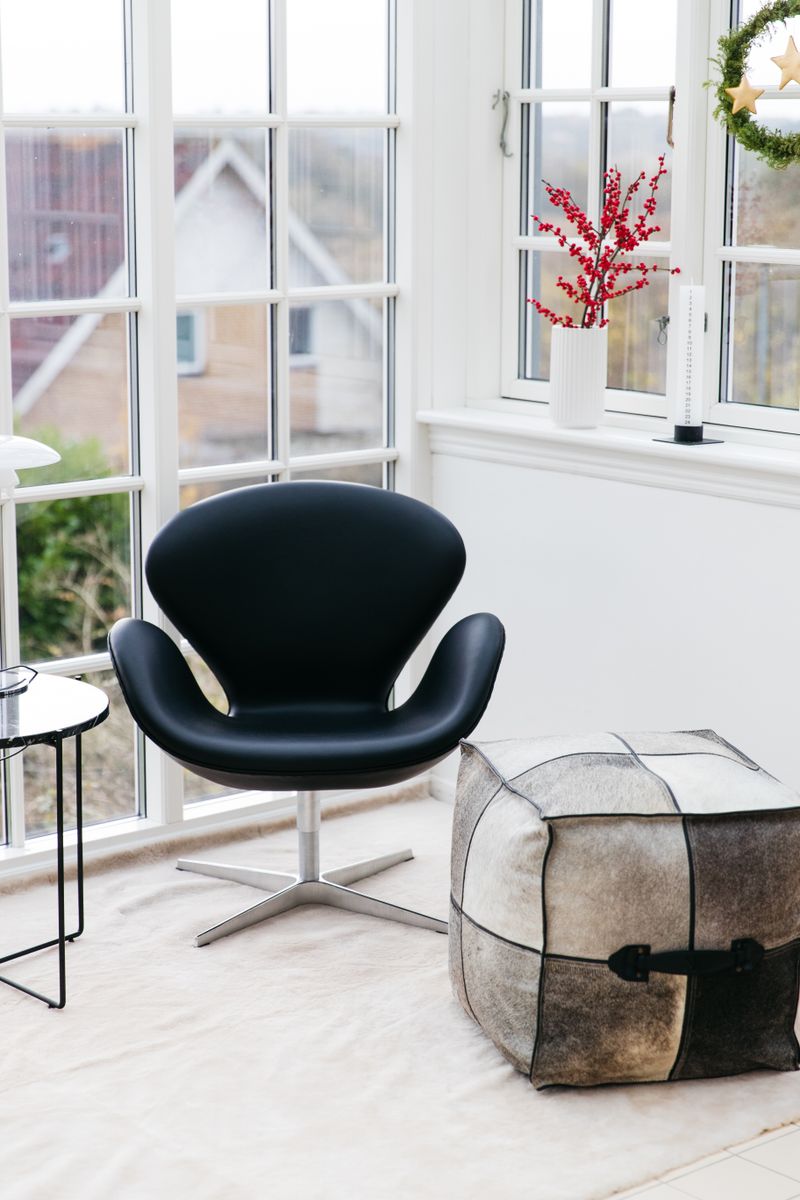 Puf med håndtag | Koskind | 45x82x38 cm