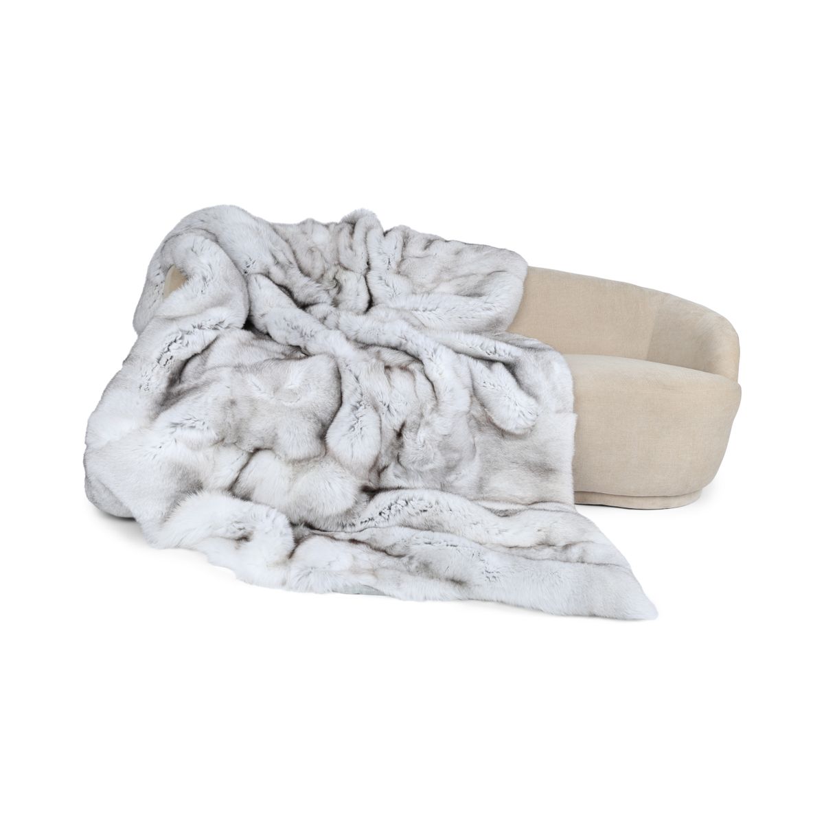 Premium tæppe af ræv | Bagside af kashmir | Blue Fox | 230x320 cm