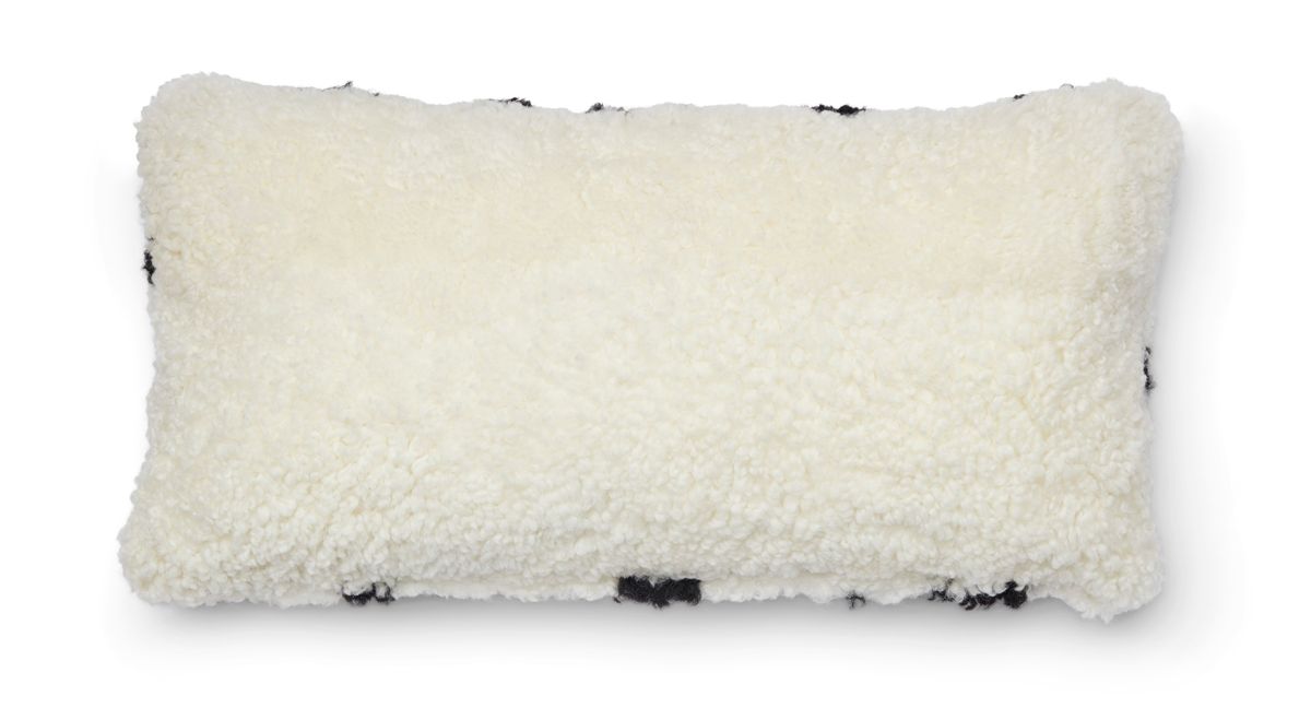 Zebra Lammeskindspude | Korthåret | New Zealand | Dobbeltsidet | 30x60 cm