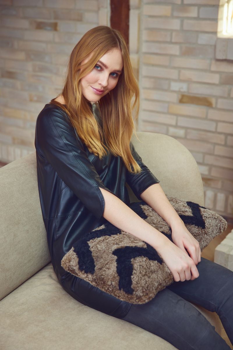 Zigzag lammeskindspude | Korthåret | New Zealand | Dobbeltsidet