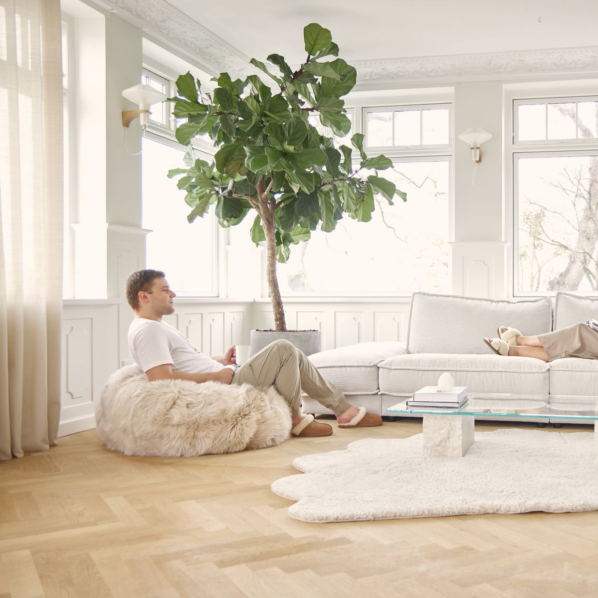 Rund sækkestol | Langhåret | New Zealand | 73x74 cm & 92x93 cm