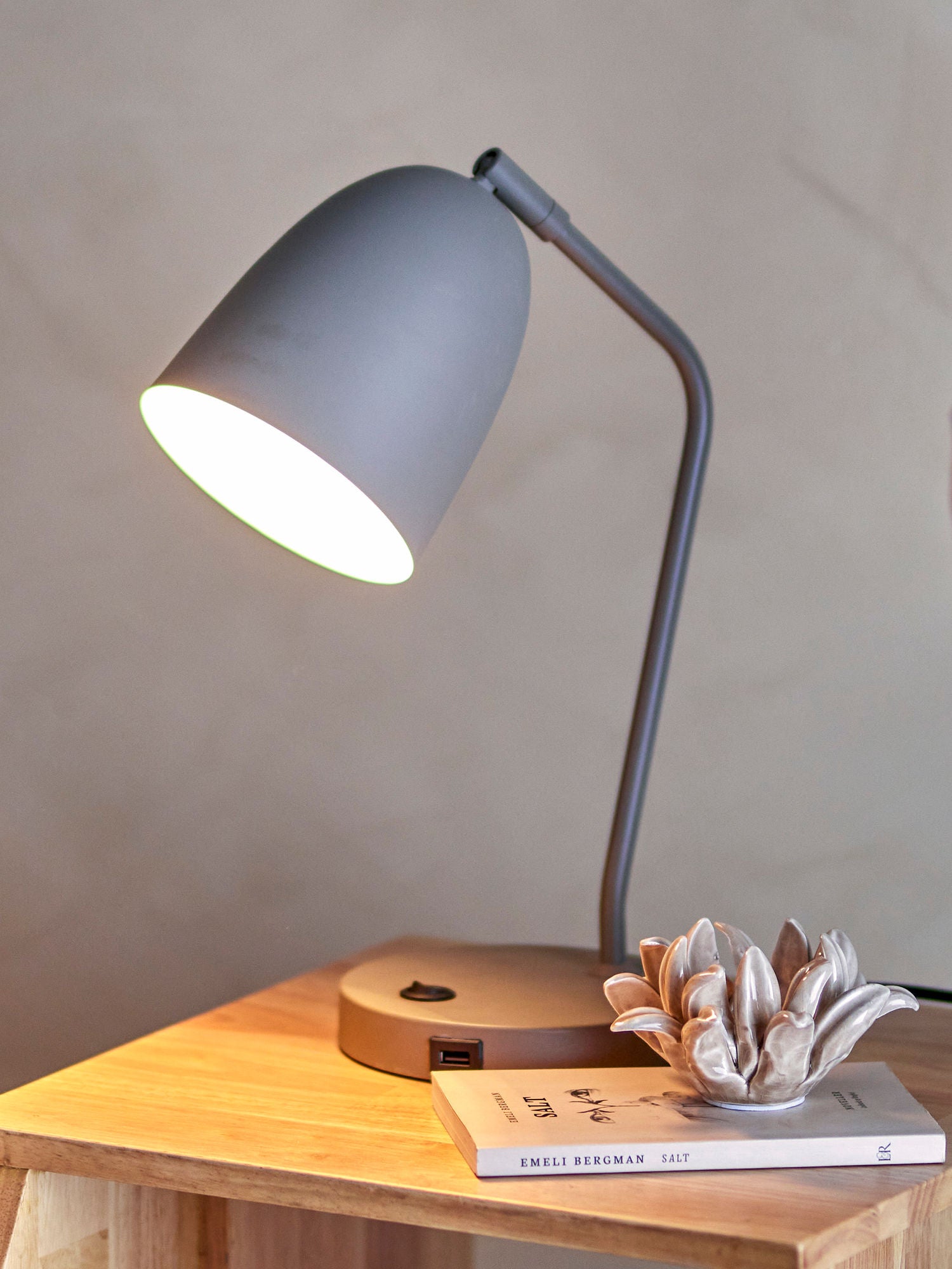 Bloomingville Lemar Bordlampe, Grå, Metal