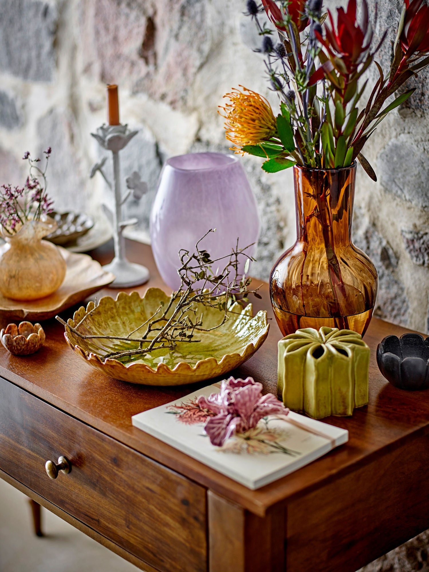 Creative Collection Matino Skål, Grøn, Stentøj
