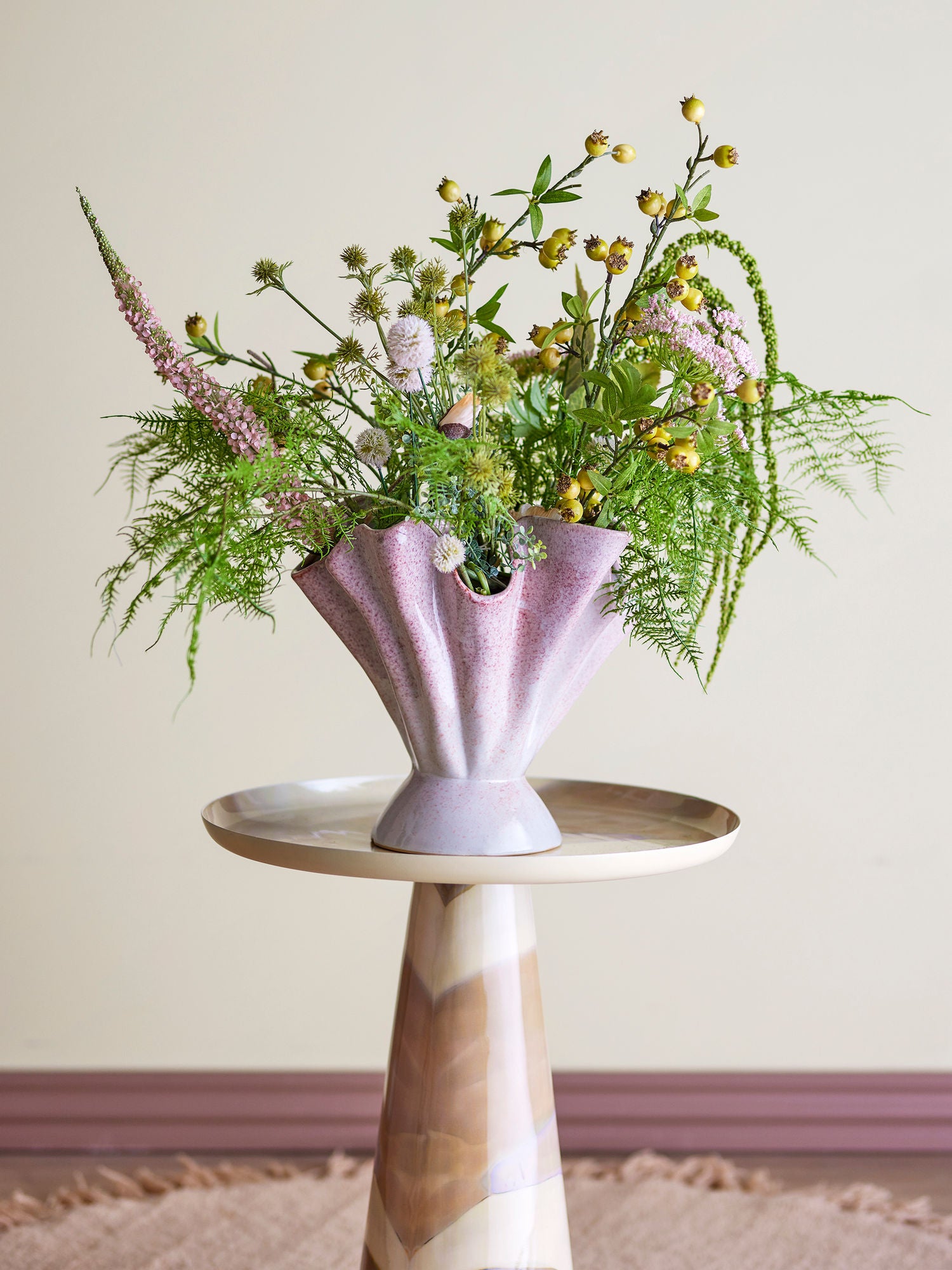 Bloomingville Plier Vase, Rosa, Stentøj