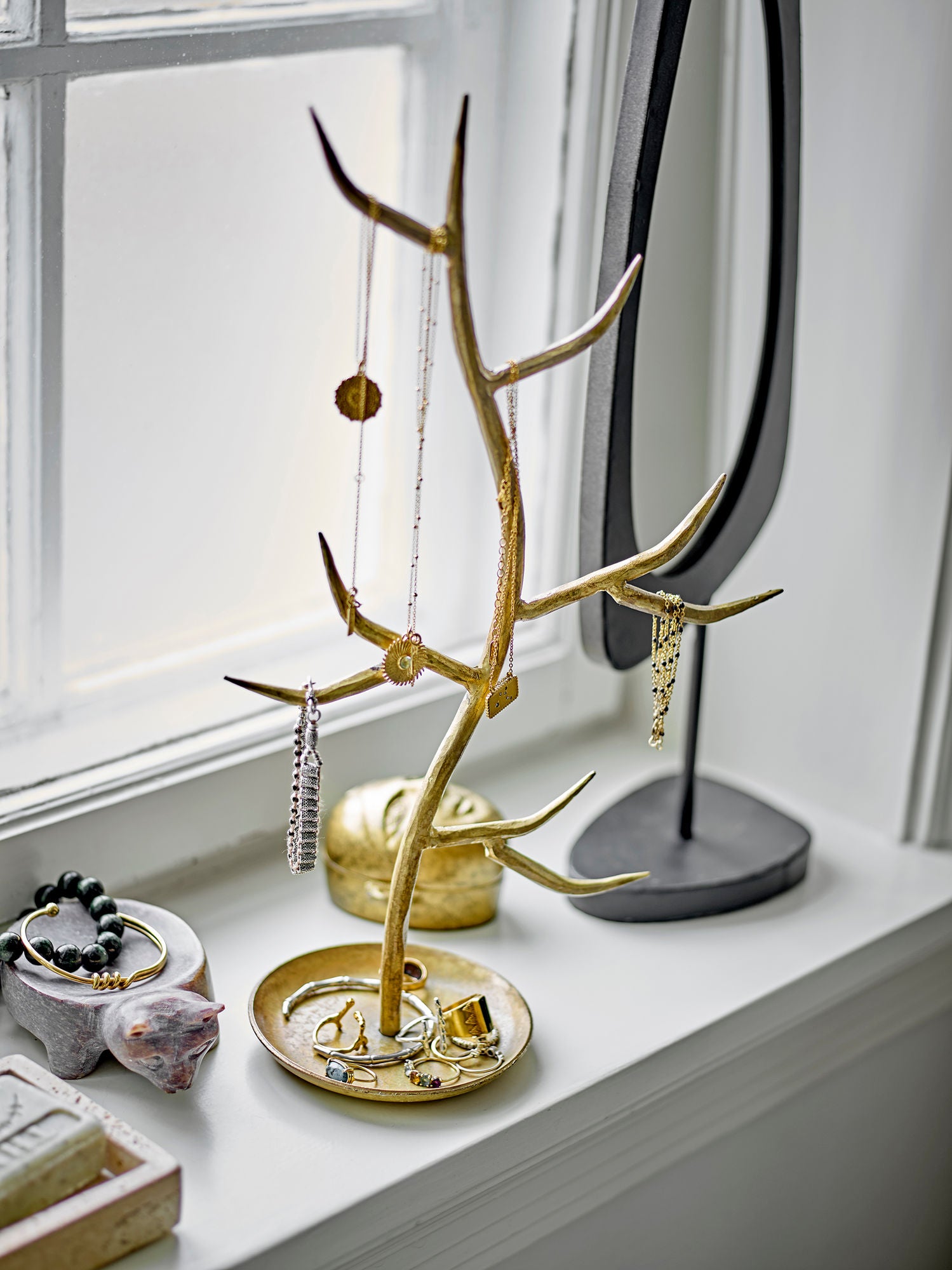 Bloomingville Avoa Bordspejl, Sort, Glas