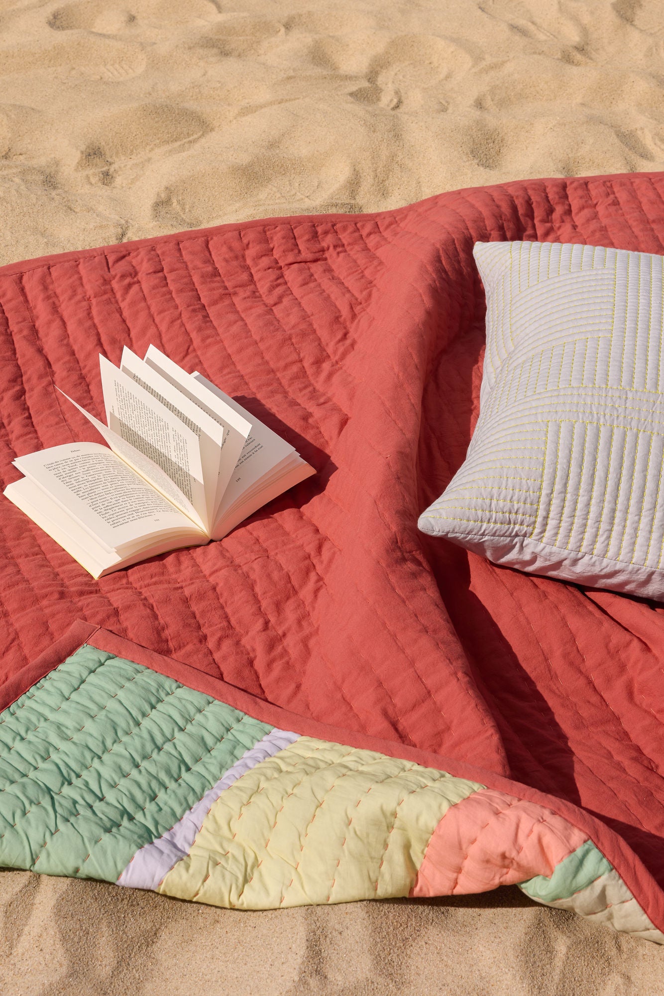 Hübsch Pavilion Plaid Block Coral/ Flerfarvet