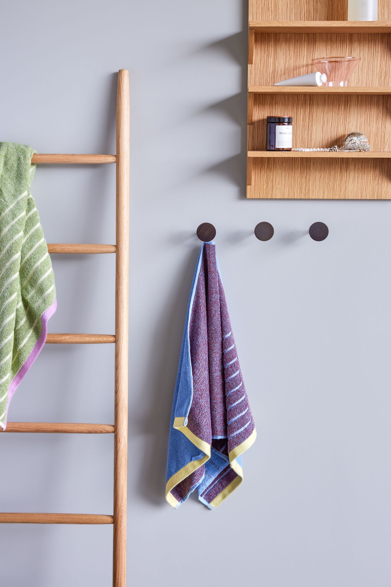 Hübsch Promenade Håndklæde Large Lilla/Blå