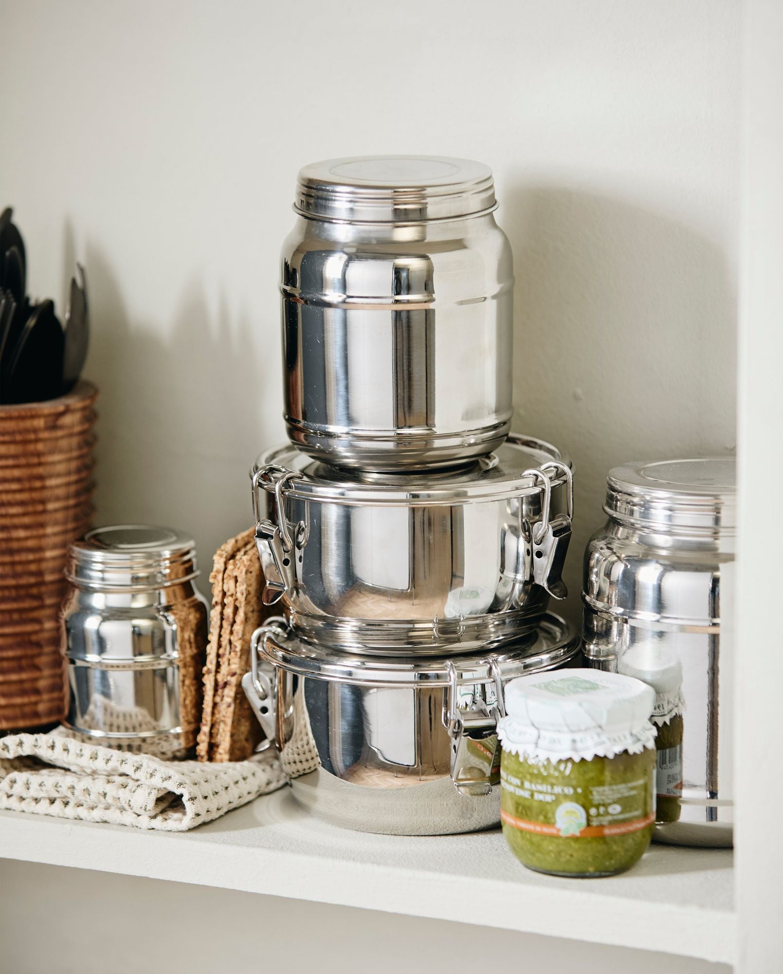 CANI opbevaringsdåse i rustfrit stål med låg - 340 ml