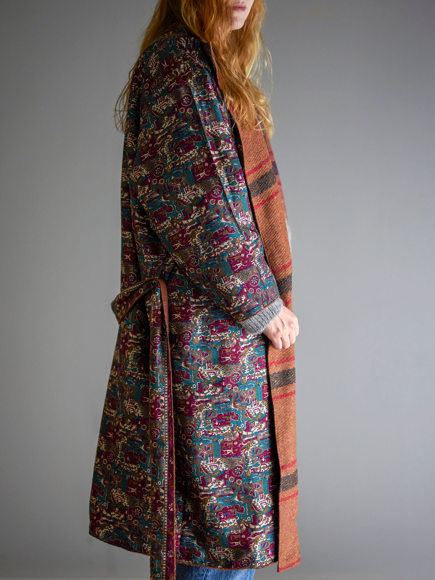 Creative Collection Rieti Kimono, Brun, Upcycled