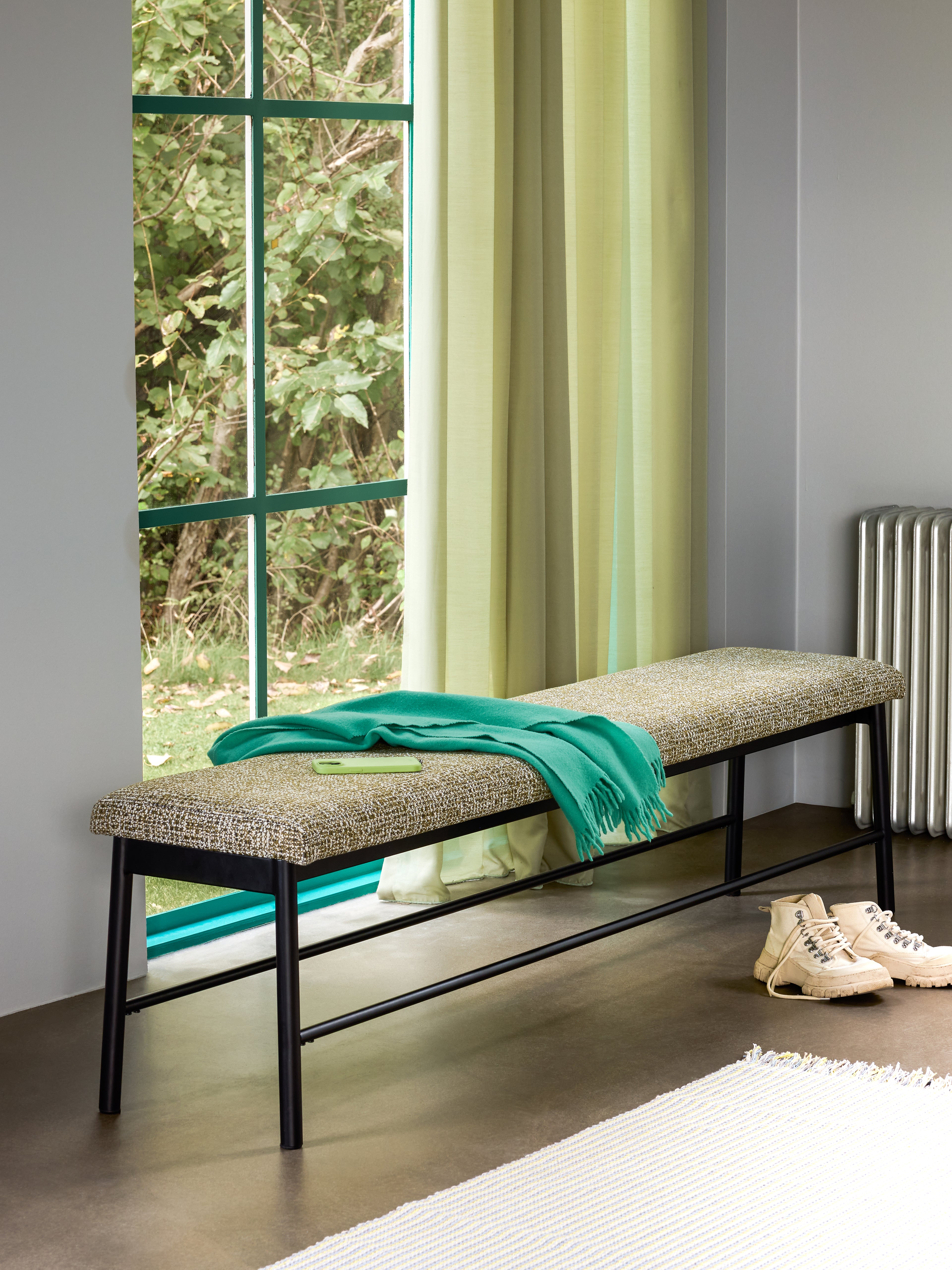 Long Bænk Lysegrøn - 182x38xh46cm