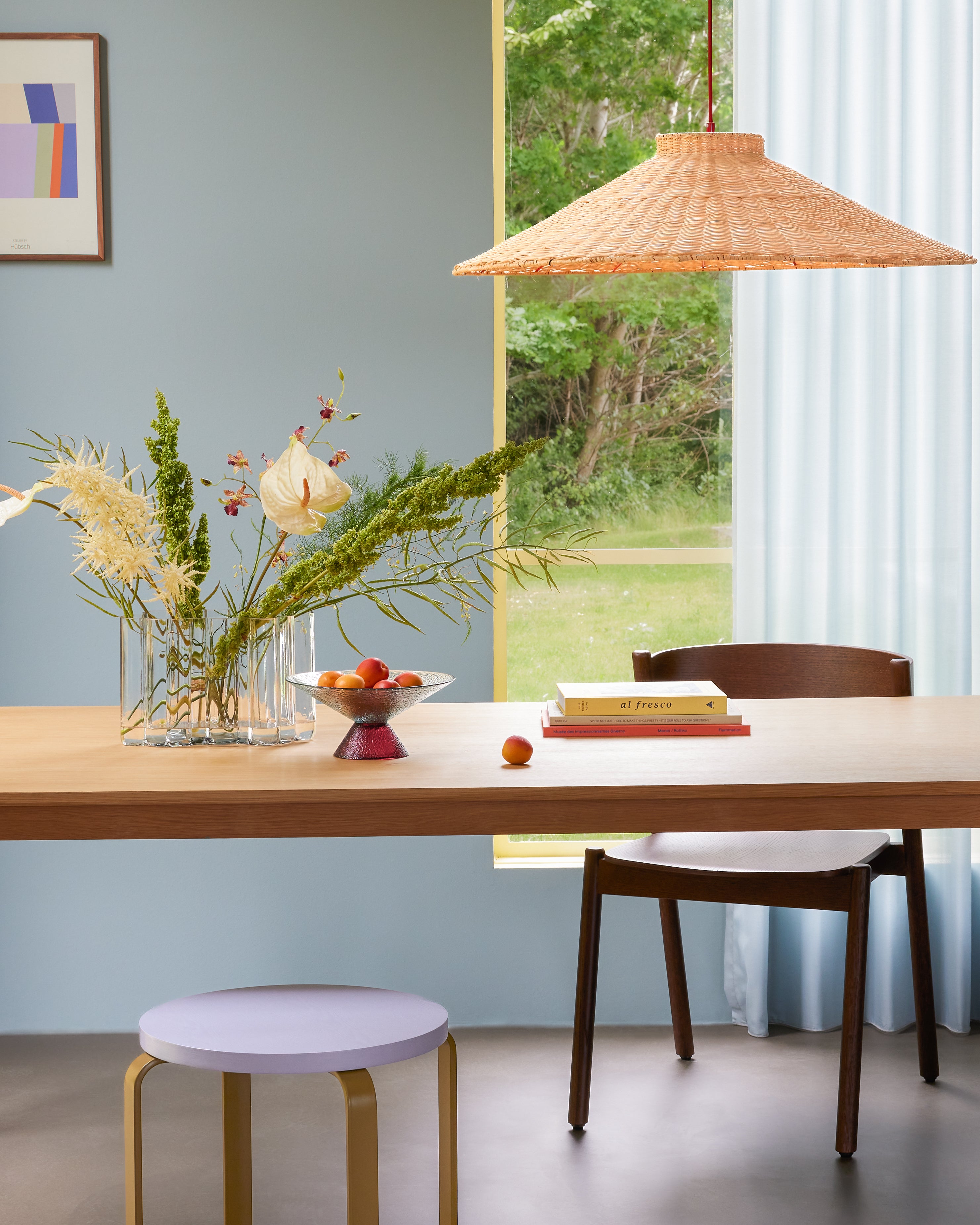 Smile Skammel Lavendel/Khaki - ø46xh46,5cm