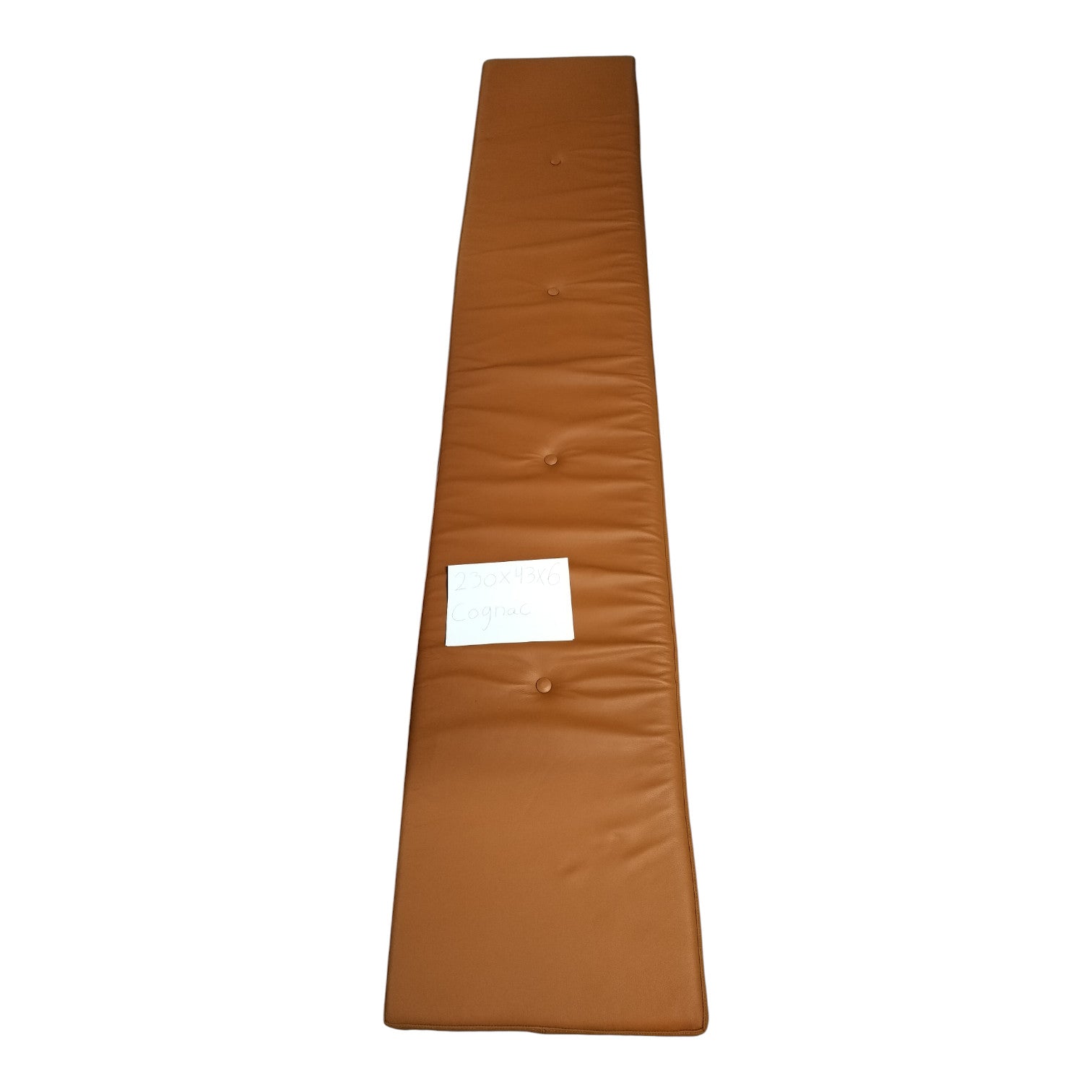 Restparti - 230x40x4 i cognac læder med 4 knapper