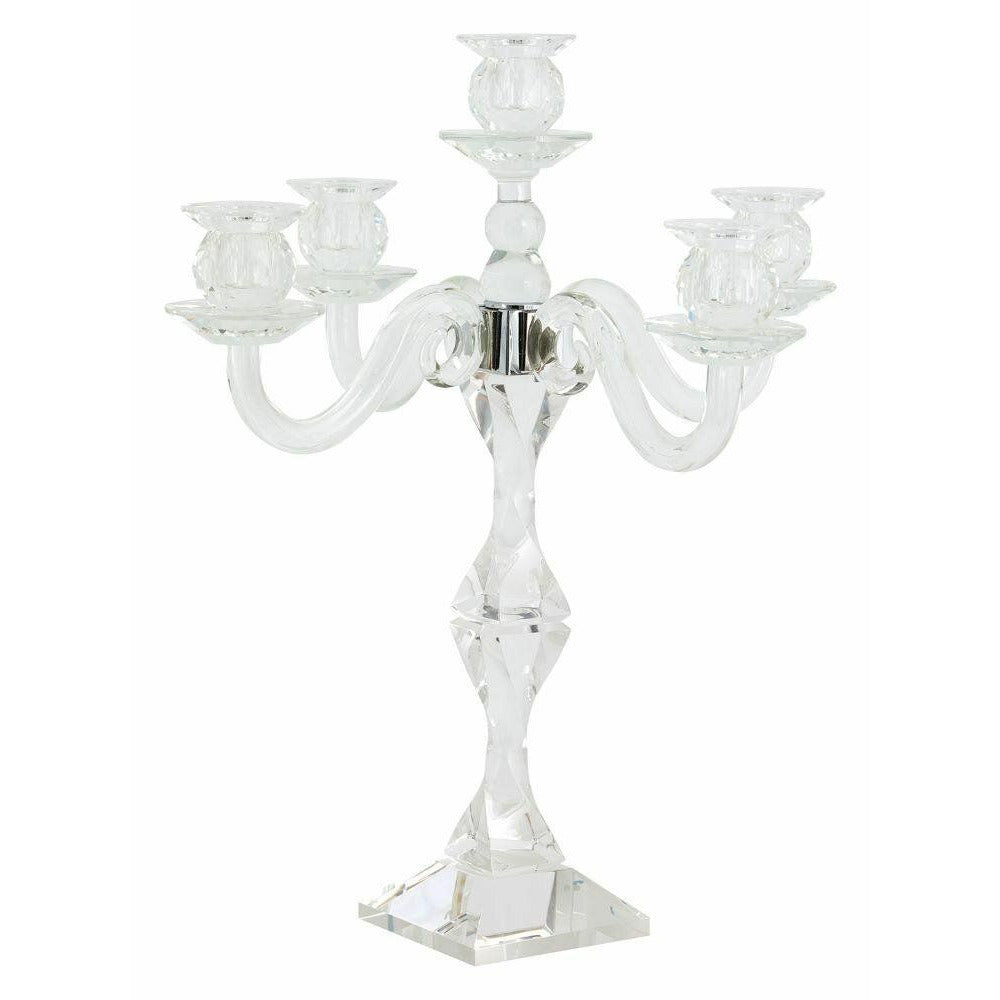 Nordal FARA lysestage i krystal - h47 cm - klar glas