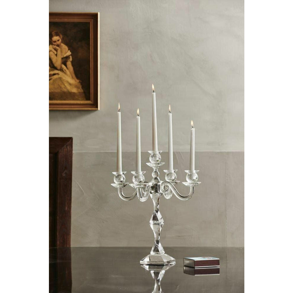 Nordal FARA lysestage i krystal - h47 cm - klar glas