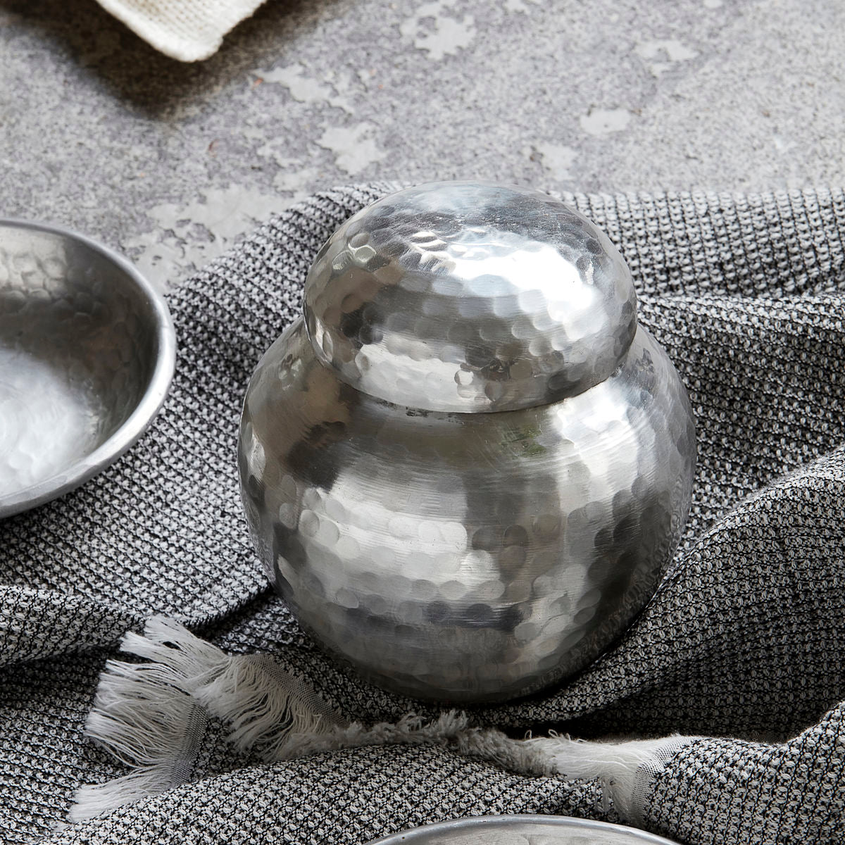 House Doctor - Opbevaring m. låg, Galior, Sølv finish - dia: 11.5 cm