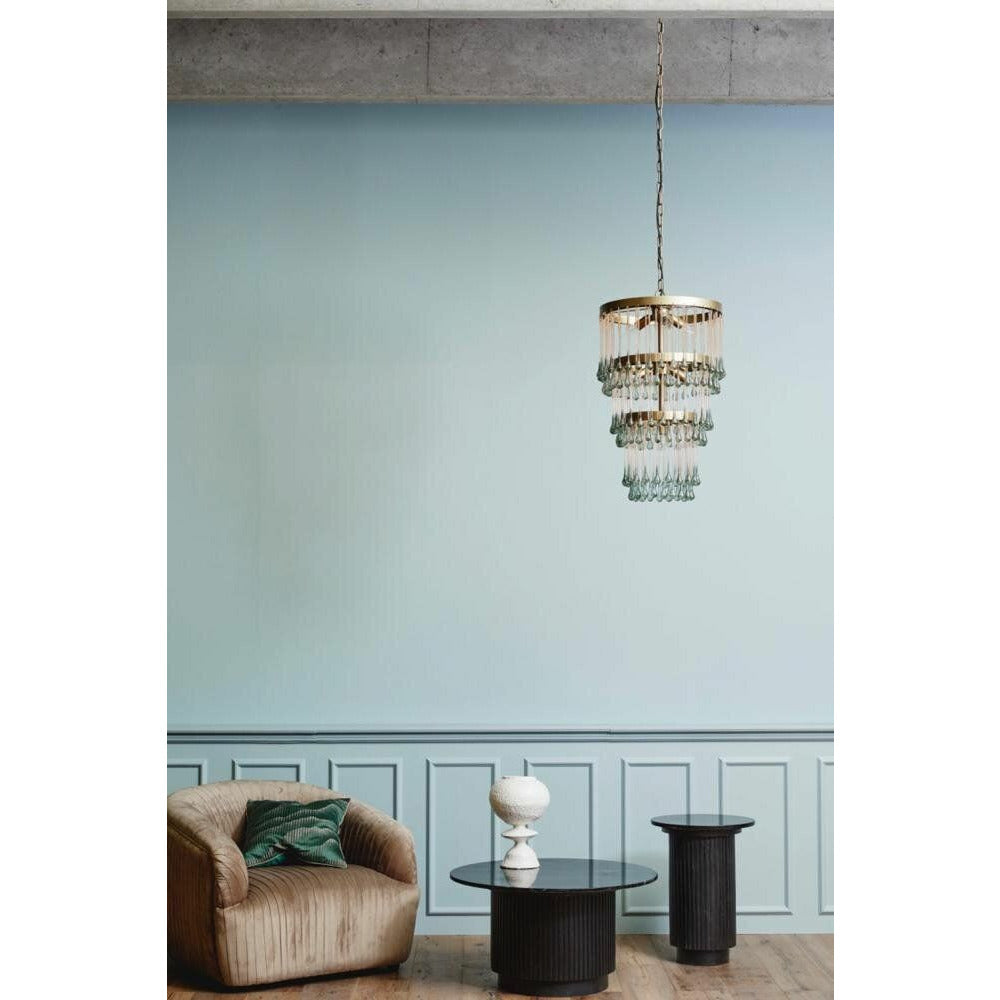 Nordal ERIE rundt sofabord i træ og marmor - ø75 cm - sort - Nordal - DesignGaragen.dk