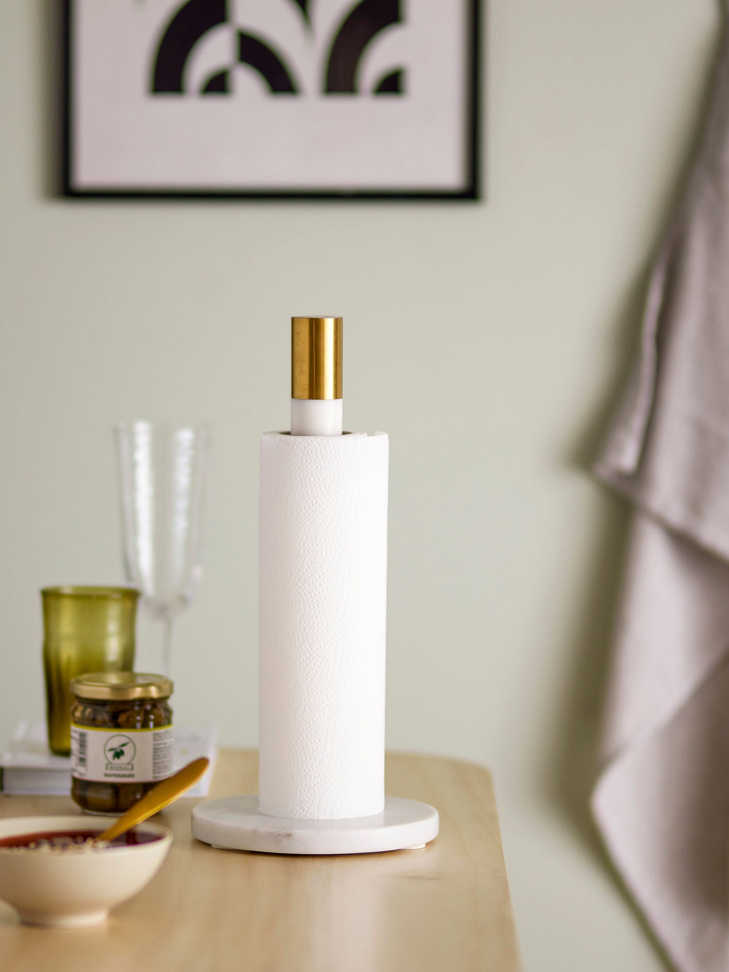 Bloomingville Emira Køkkenrulleholder, Hvid, Marmor - Bloomingville - DesignGaragen.dk