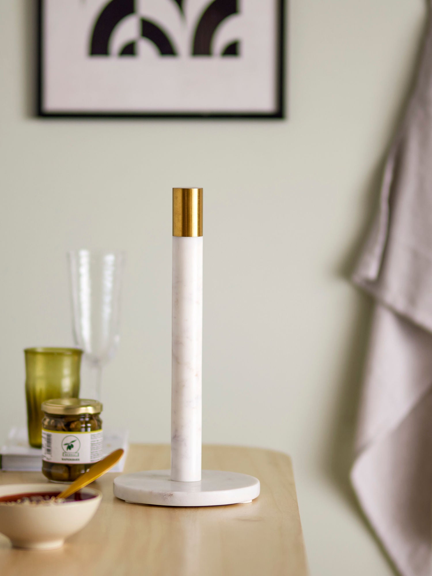 Bloomingville Emira Køkkenrulleholder, Hvid, Marmor - Bloomingville - DesignGaragen.dk