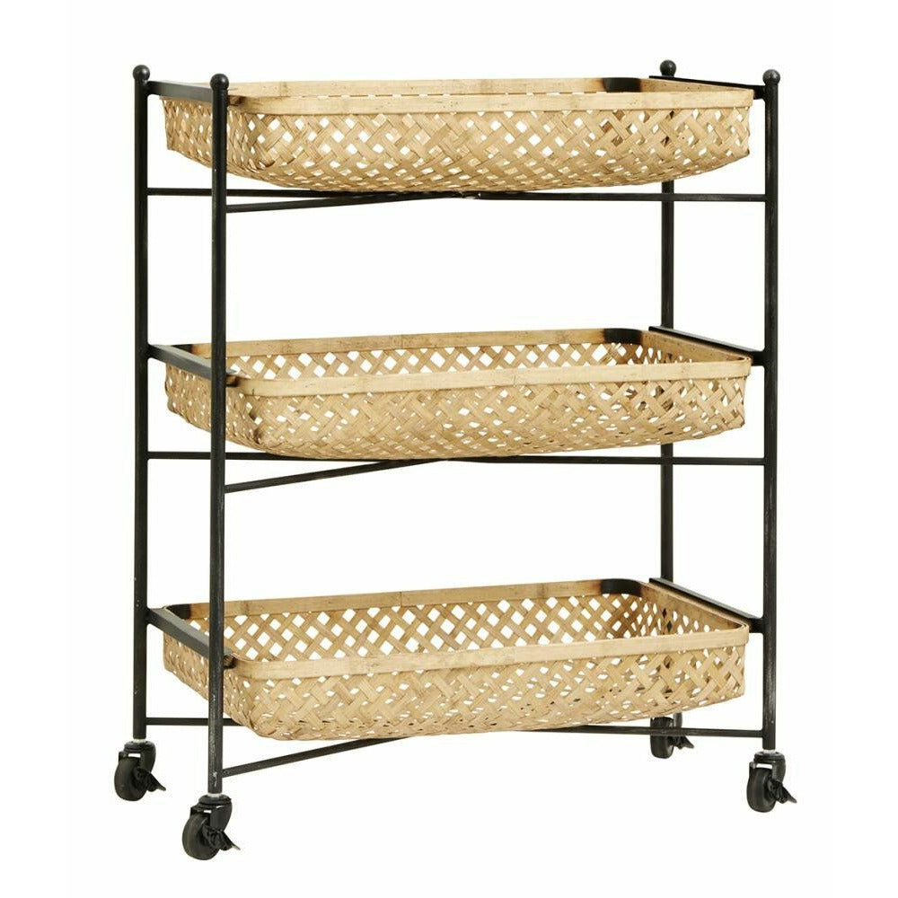 Nordal Rullebord med fletkurve i bambus - 64x36 cm - natur/sort