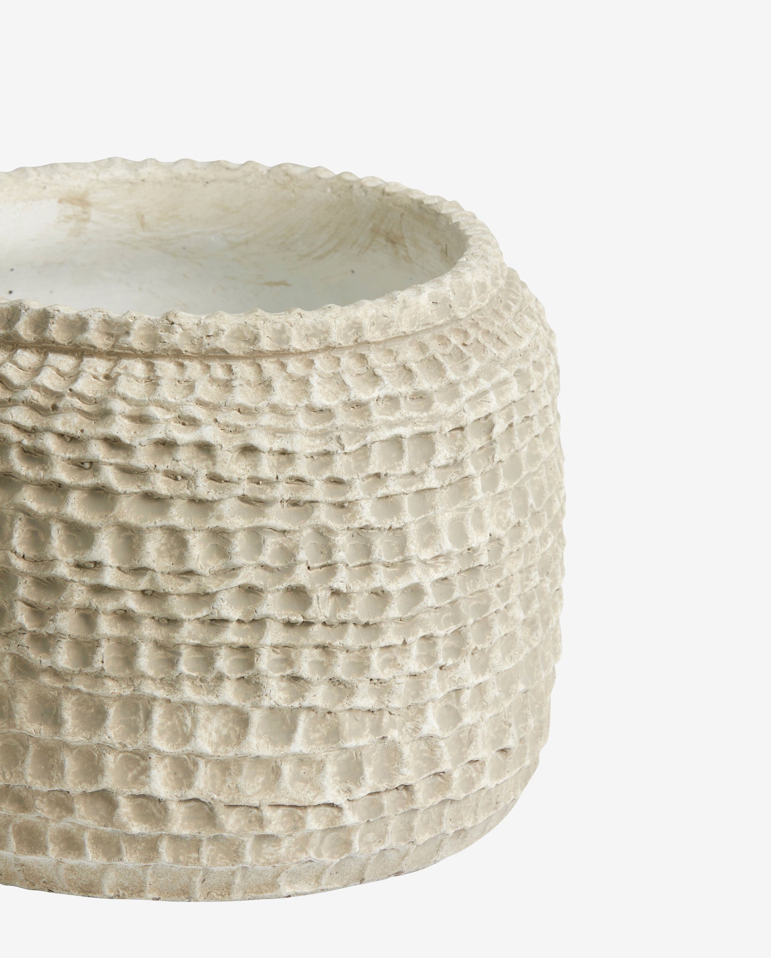 AOBA krukke i cement, M - Hvid