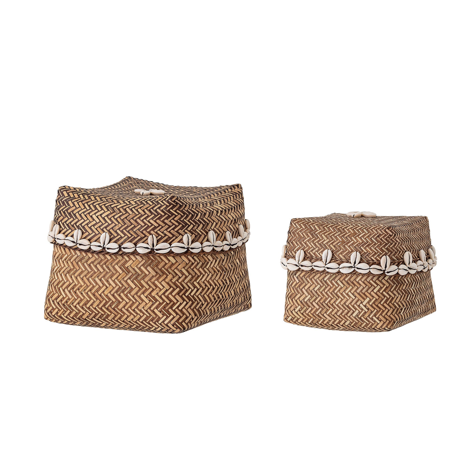 Bloomingville Seval Basket w/Lid, Natur, Bambus