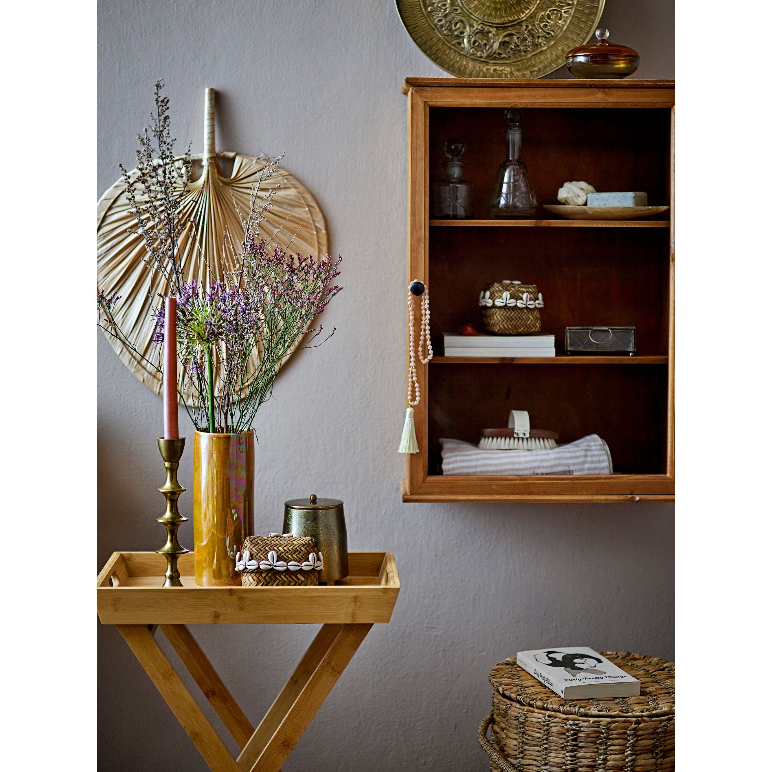 Bloomingville Seval Basket w/Lid, Natur, Bambus