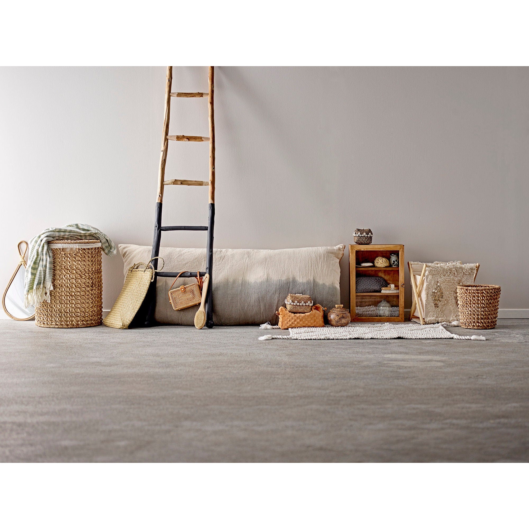 Bloomingville Seval Basket w/Lid, Natur, Bambus