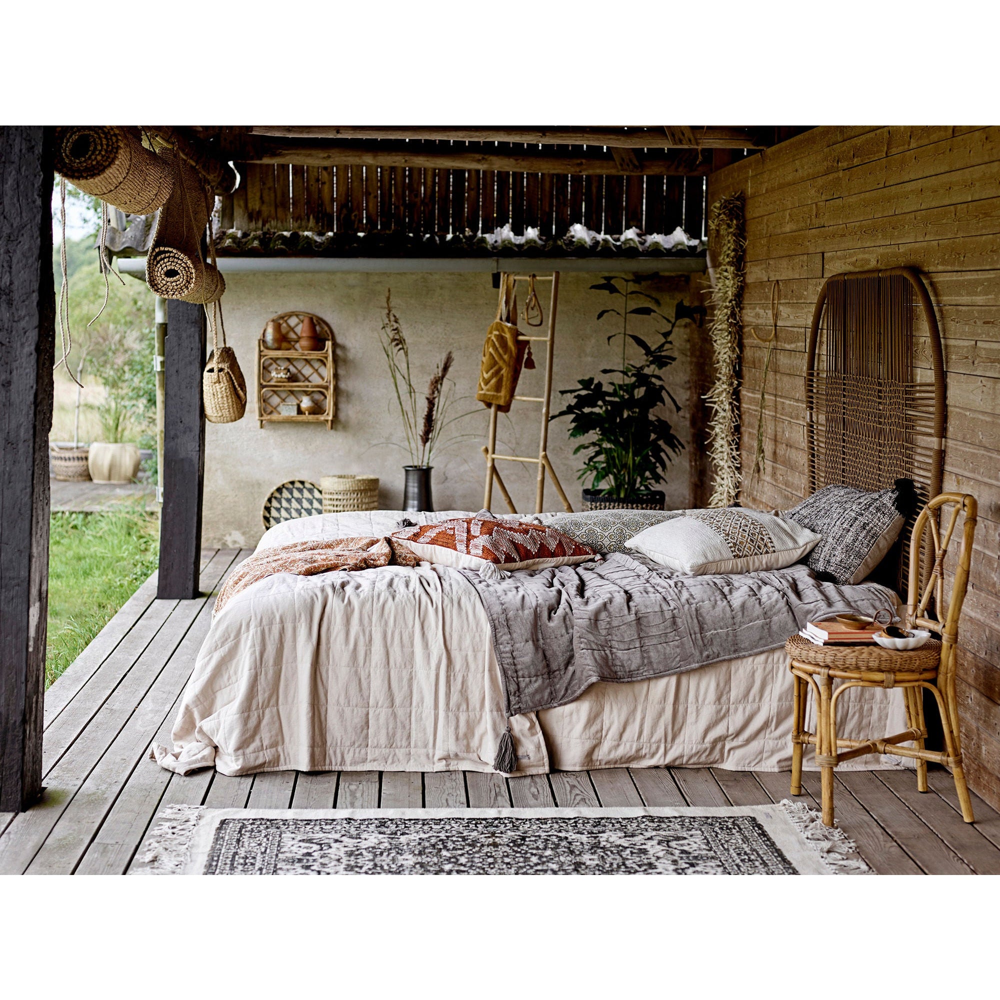 Bloomingville Seval Basket w/Lid, Natur, Bambus