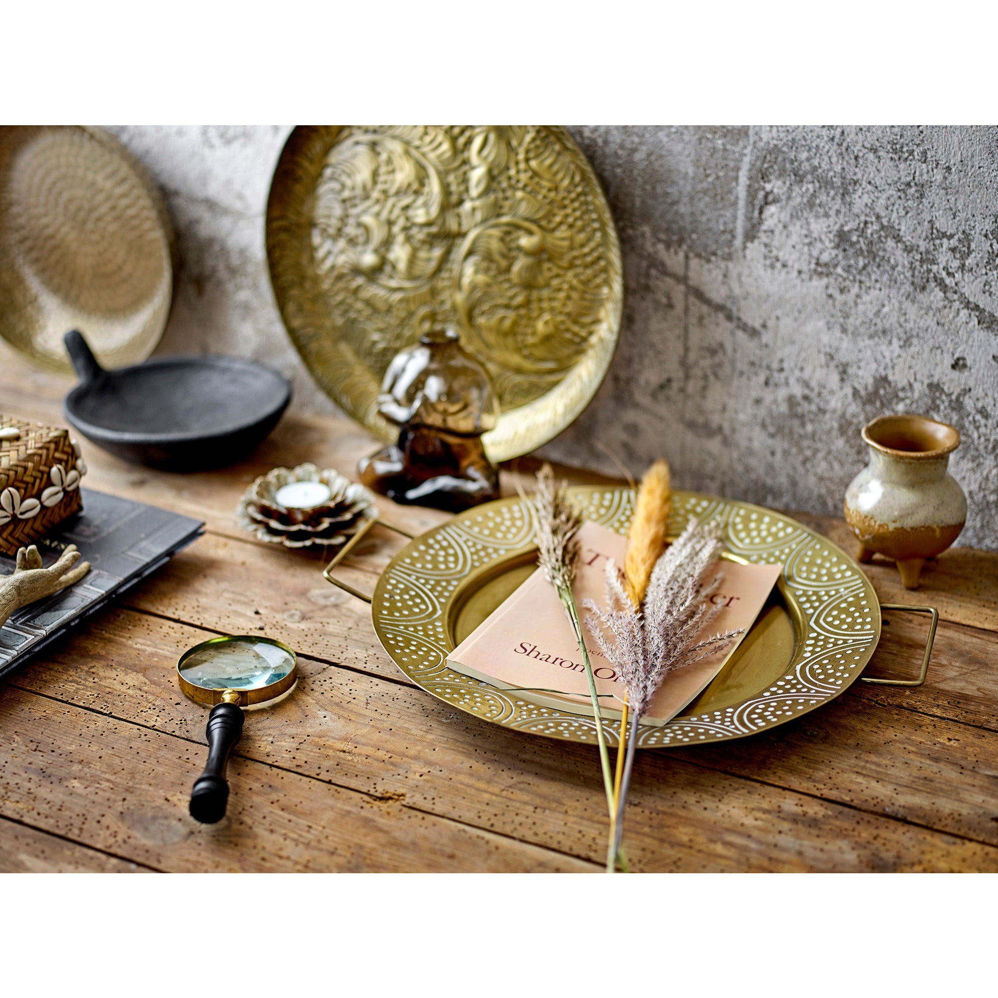 Bloomingville Seval Basket w/Lid, Natur, Bambus