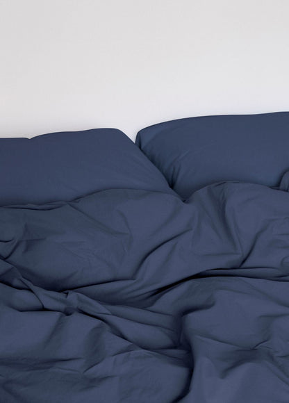 Sekan Studio Bomuldspercale sengesæt - Marineblå