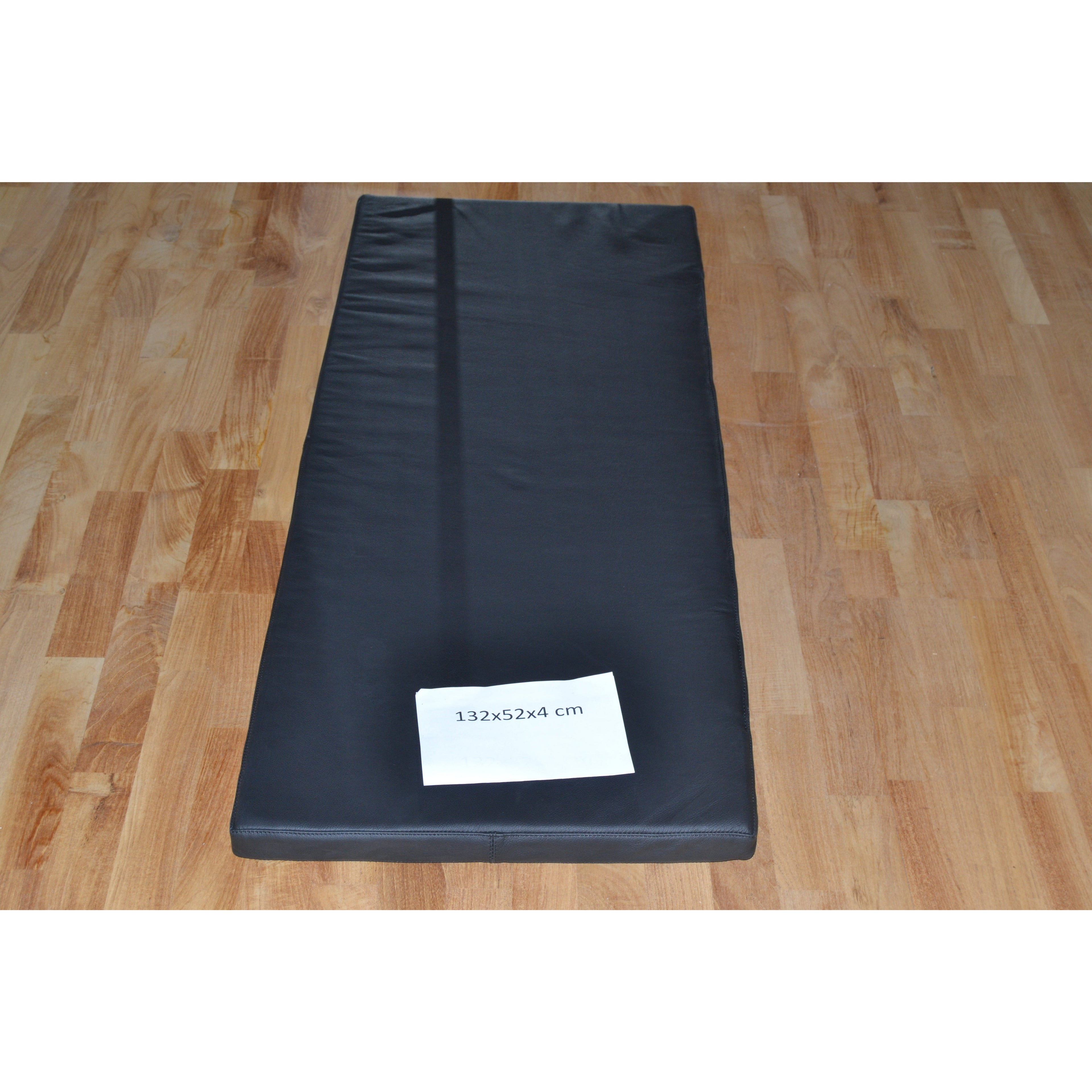 Sort læderhynde 132x52x4 cm